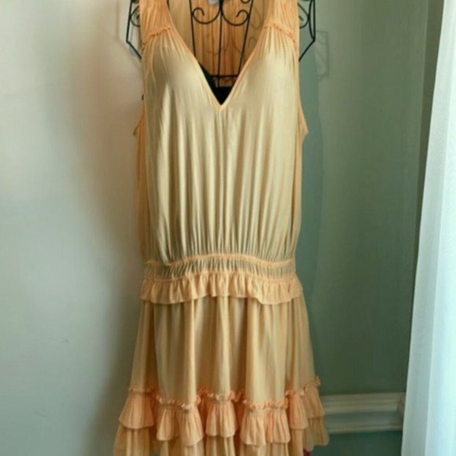 Ramy Brook Ramy Brook Kiara Smocked Mini Dress tangerine L Size L / US 10 / IT 46 - 9 Thumbnail