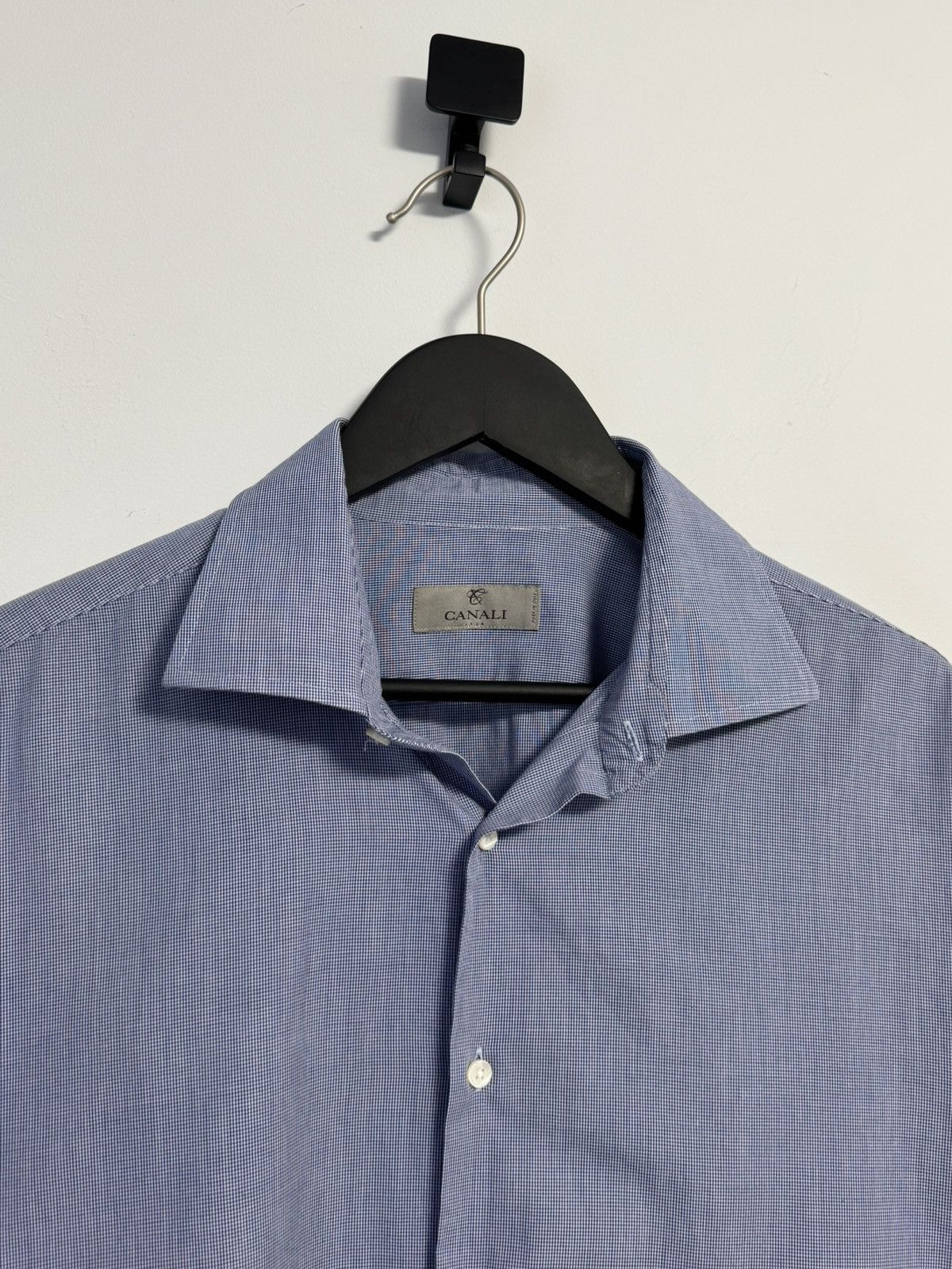 Canali Canali Button Up Shirt Blue Luxury Size US L / EU 52-54 / 3 - 2 Thumbnail