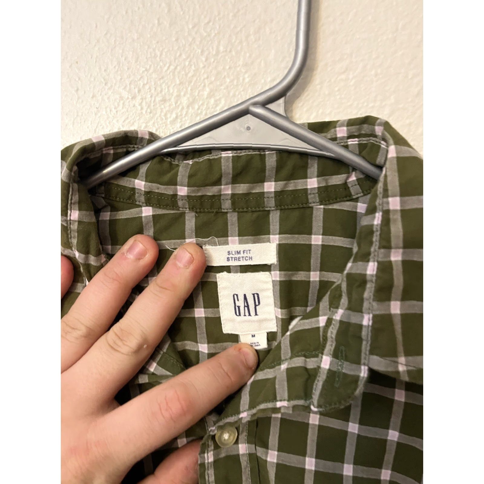 Gap Gap Button-Up Shirt Mens M Green Plaid Slim Long Sleeve Collared Size US M / EU 48-50 / 2 - 3 Thumbnail