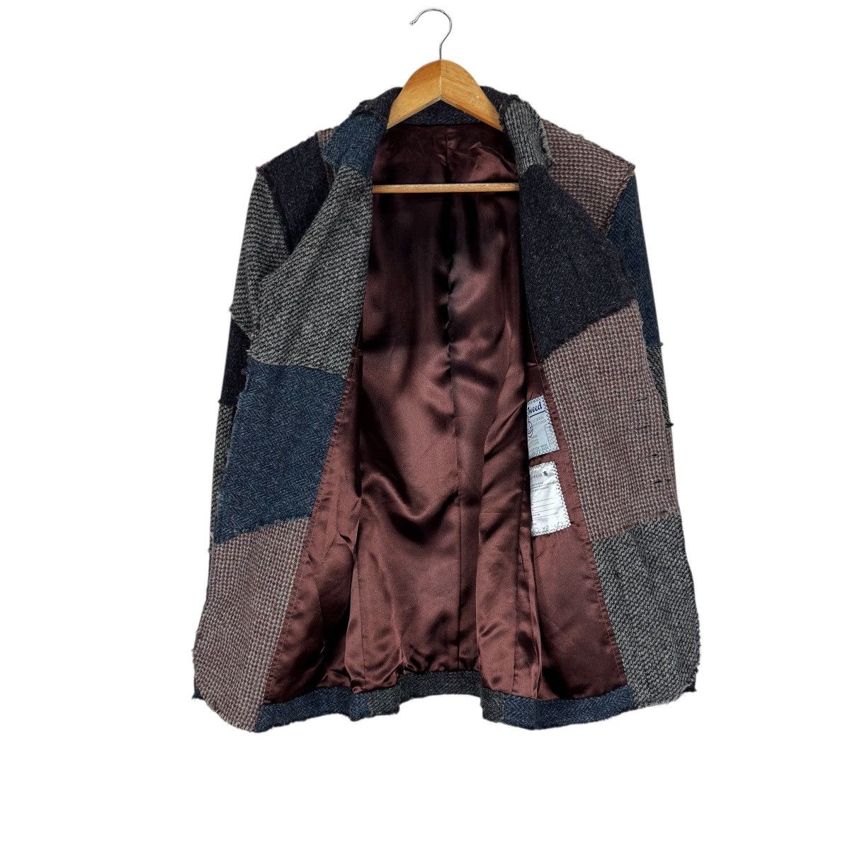 Harris Tweed 🔥HARRIS TWEED PATCHWORK BALMACAAN COAT BLAZER Size US M / EU 48-50 / 2 - 13 Thumbnail