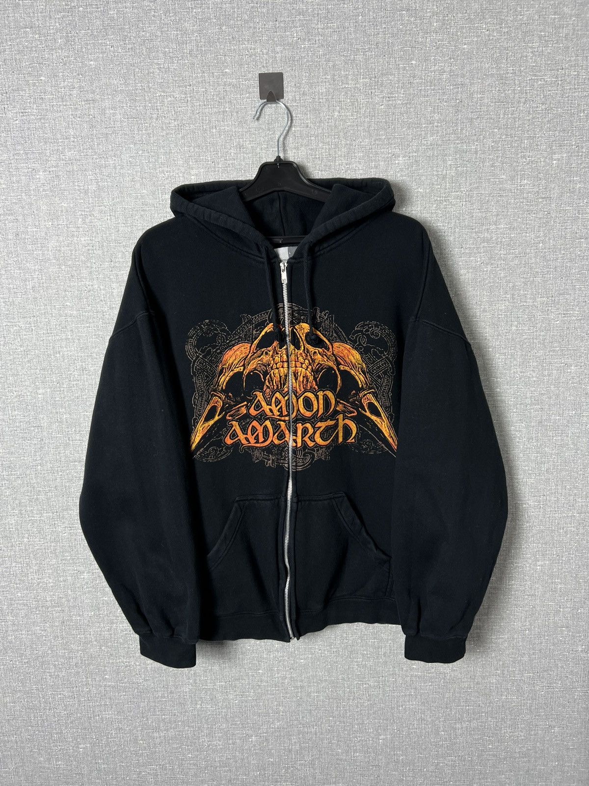 Band Tees × Vintage Rare Vintage Amon Amarth Zip Up Boxy HoodieBig Logo FF Size US L / EU 52-54 / 3 - 1 Thumbnail