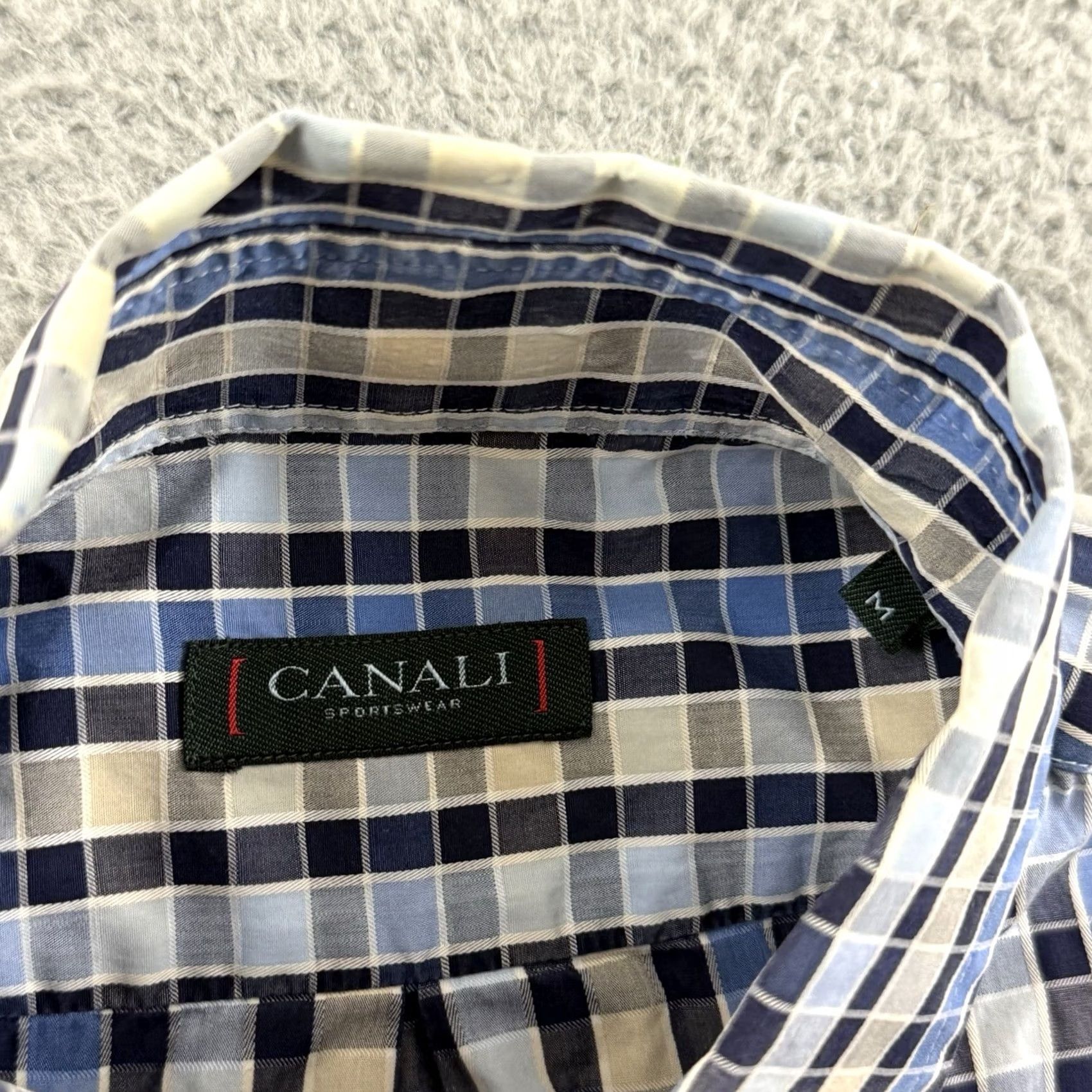 Canali Canali Shirt Men Medium Blue Check Button Down Long Sleeve Casual Preppy Outdoor Size US M / EU 48-50 / 2 - 6 Thumbnail