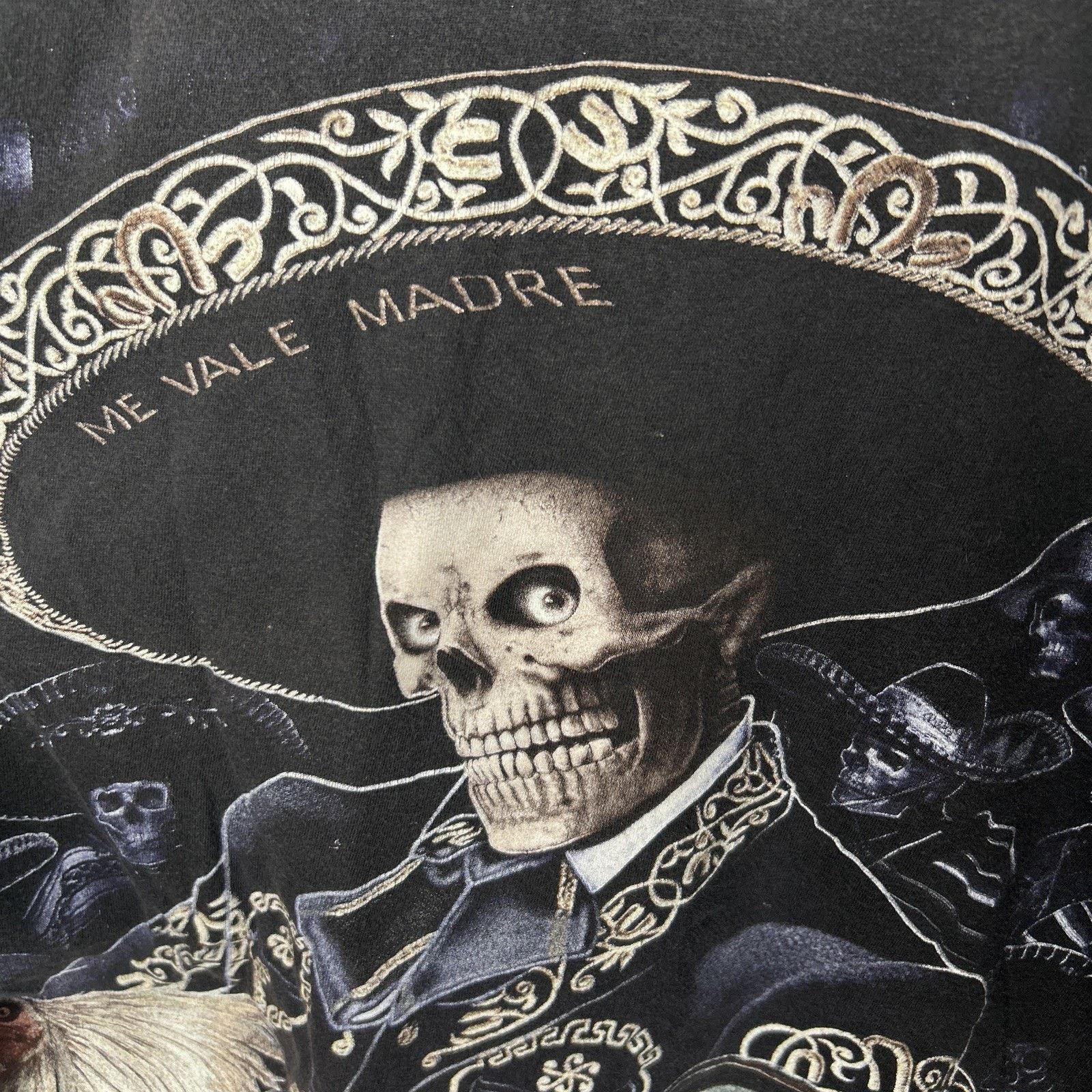 Vintage Mariachi Skeleton Rooster Chicano Short Sleeve T-Shirt Small Size US S / EU 44-46 / 1 - 8 Thumbnail