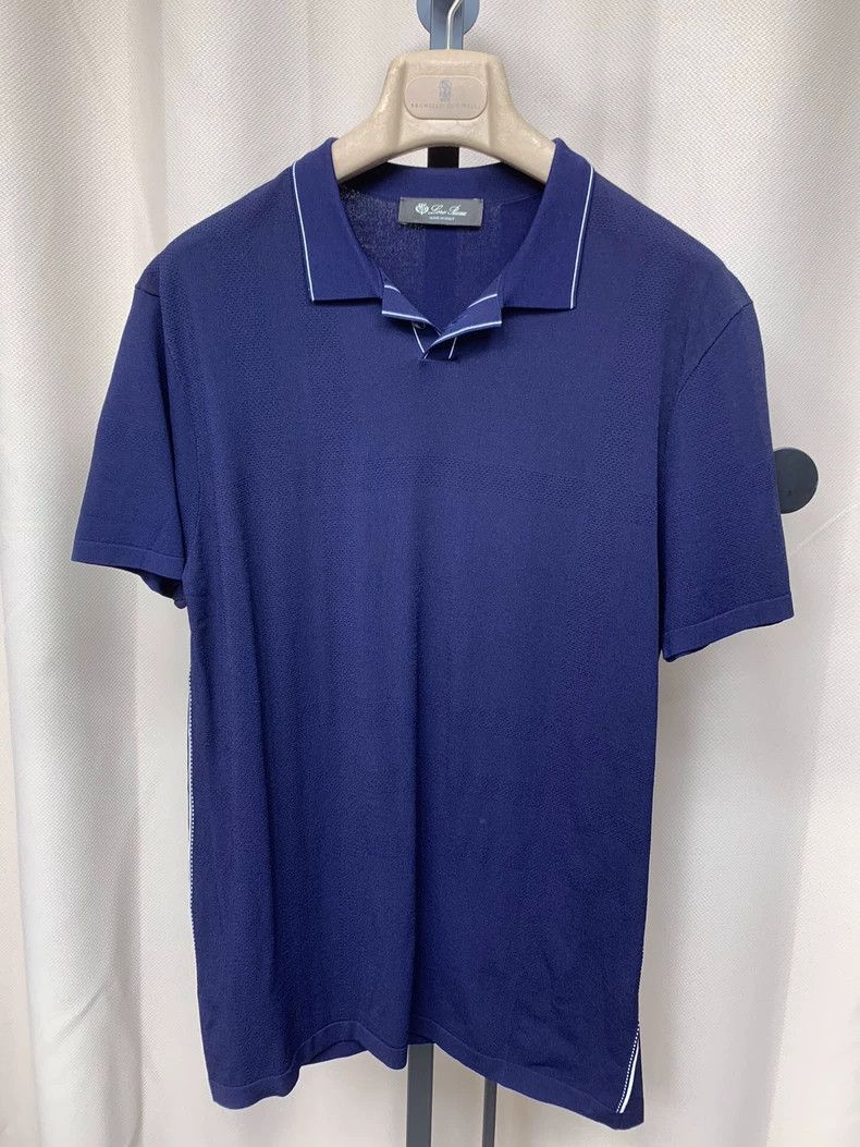 Loro Piana LORO PIANA Dark blue white dotted detail linen cotton shor Size US S / EU 44-46 / 1 - 7 Thumbnail