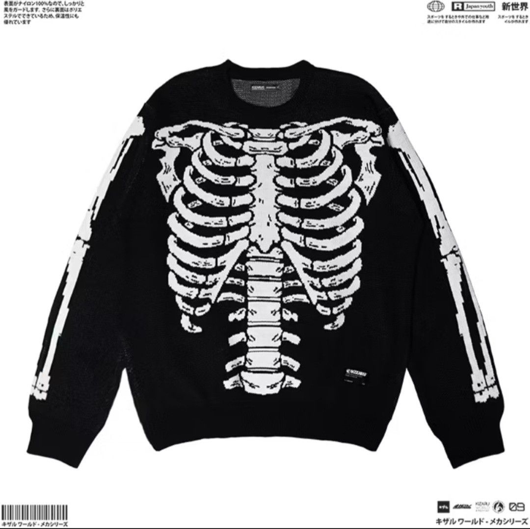 Japanese Brand Kimimara black colour skull Japanese knitwear sweater Size US L / EU 52-54 / 3 - 2 Thumbnail