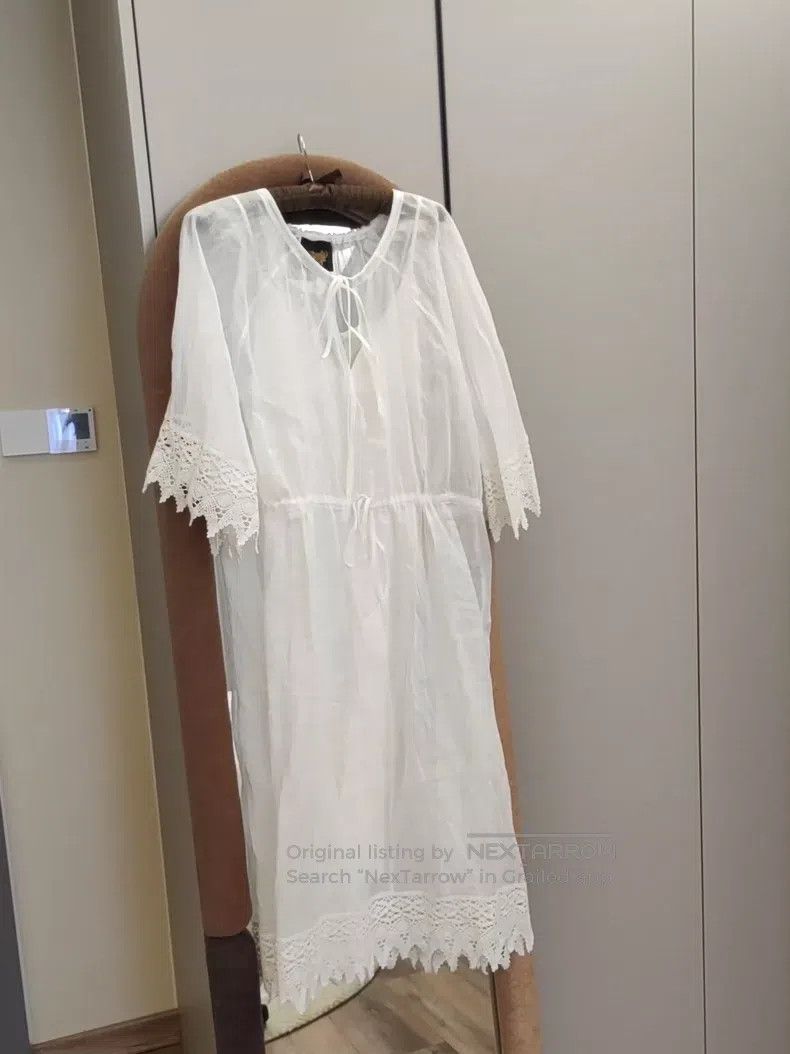 Loewe Loewe White Fairy Wind Casual Lazy Vacation Wind Dress wit Size 4XL / US 24-26 - 2 Thumbnail