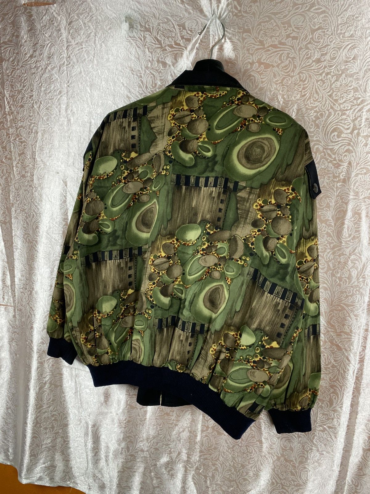 Vintage Toupez Vintage Abstract Pattern Jacket Green Artistic Print Size US L / EU 52-54 / 3 - 12 Thumbnail