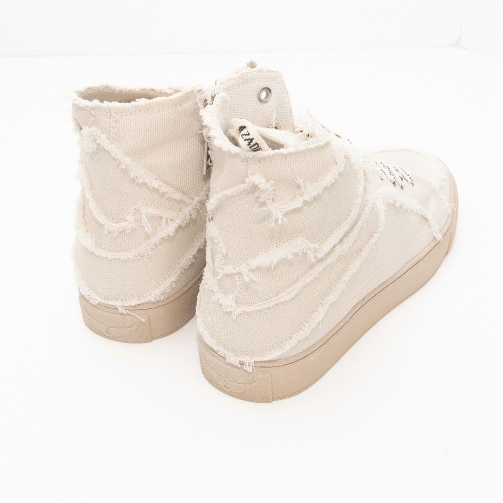 Zadig & Voltaire Zadig Voltaire. High Flash Canvas Shoes In White. Size US 10 / IT 40 - 6 Thumbnail