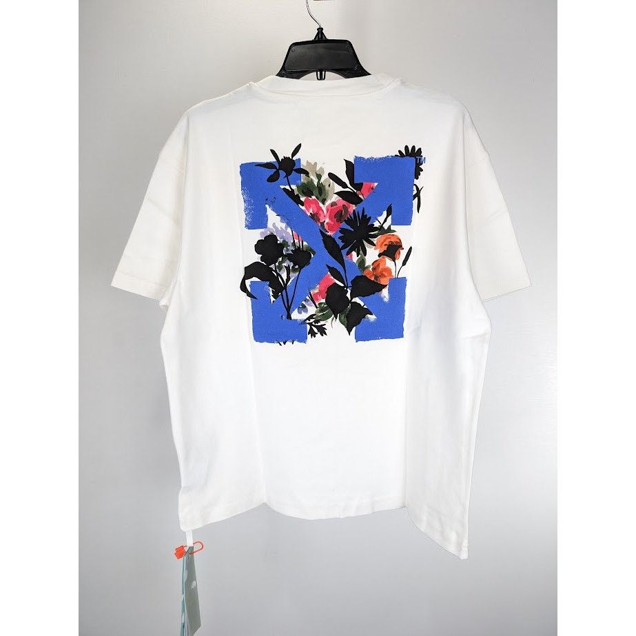 Off-White o1rshd1 Flowers Arrows Reg Tee Shirt in White/Blue Size US XXL / EU 58 / 5 - 1 Thumbnail
