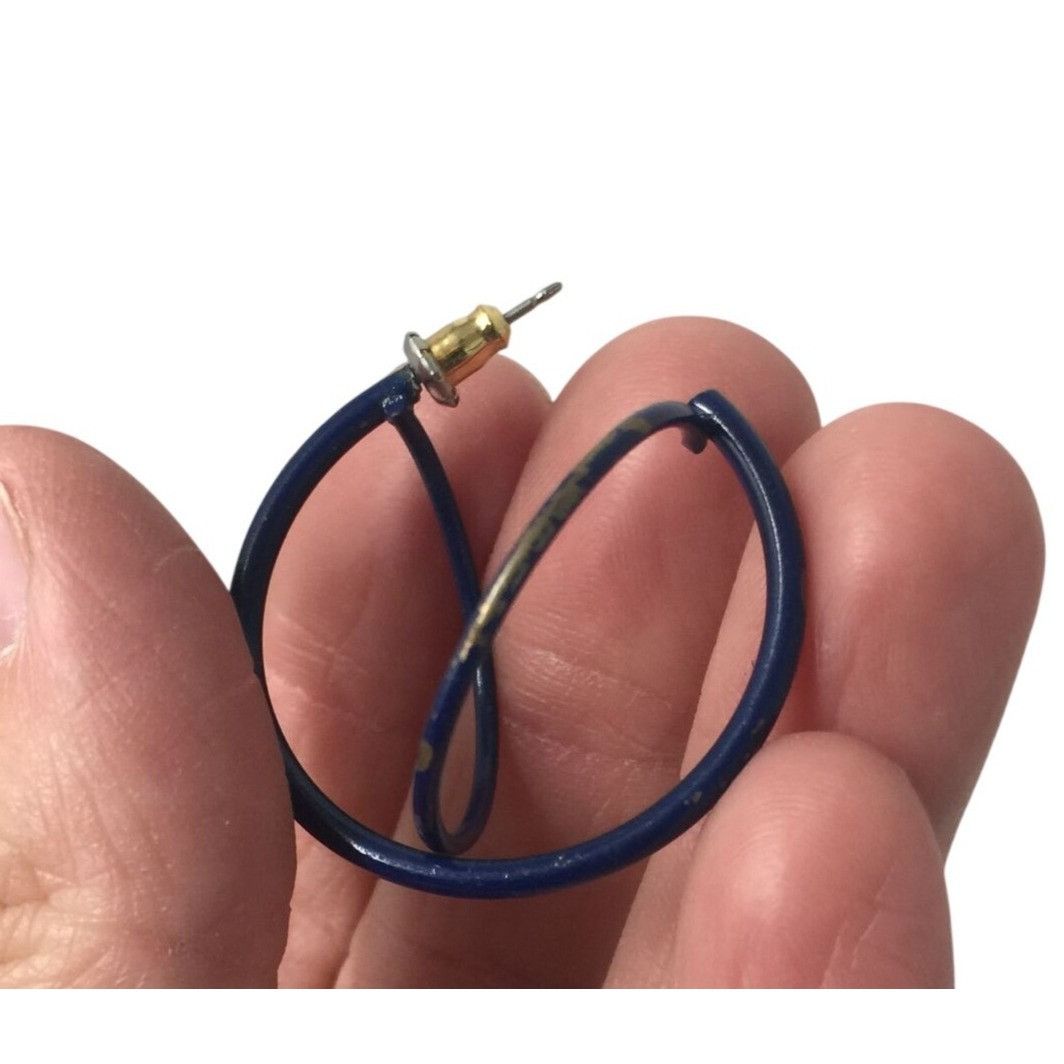 Other Women's Navy Blue Hoop Earrings Size ONE SIZE - 3 Thumbnail