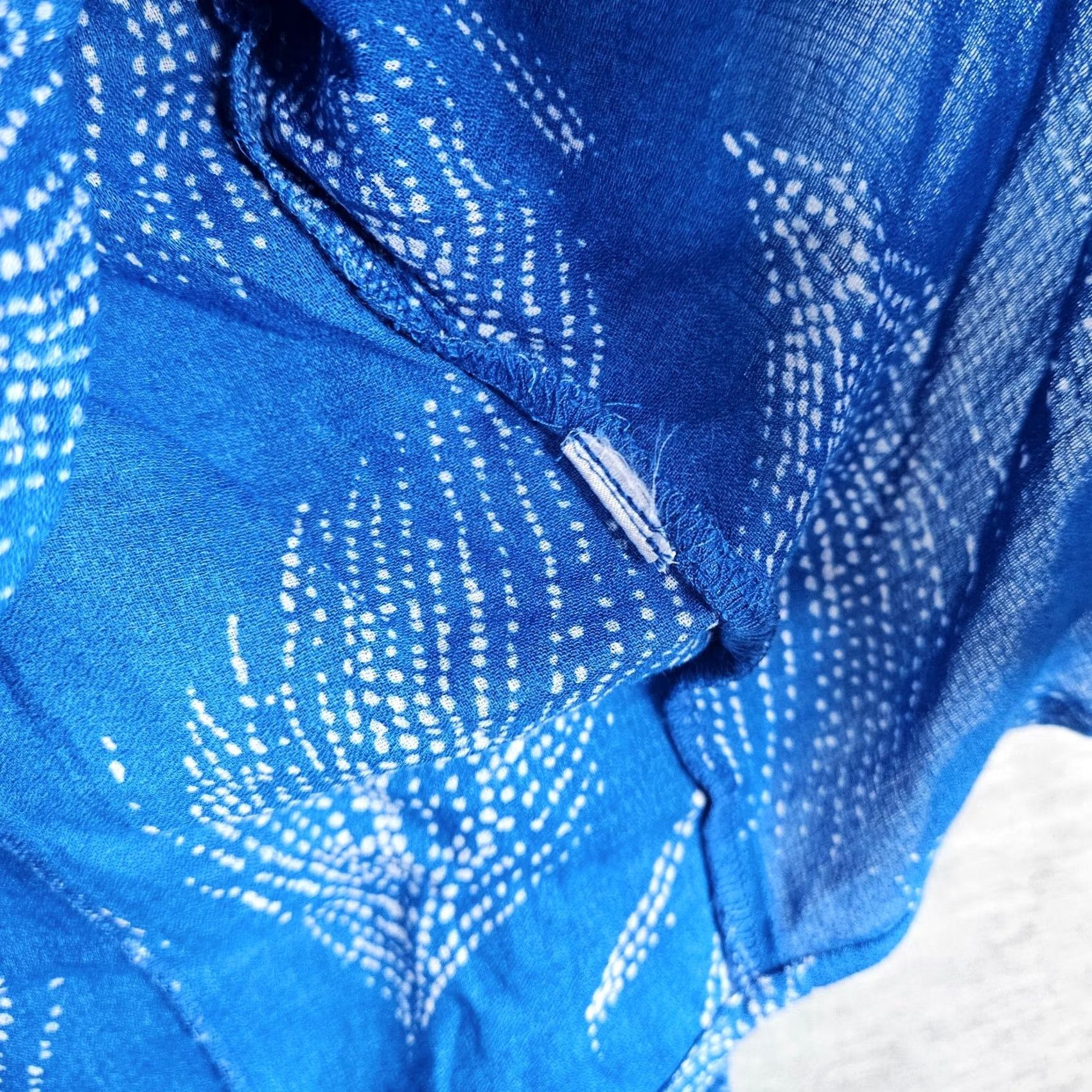 Lucky Brand Lucky Brand Women's V-neck Button Up Boho Peasant Feather Printed Shirt XS Blue Floral 90s Theme Womens Dressy Casual Shirt Size XS / US 0-2 / IT 36-38 - 6 Thumbnail