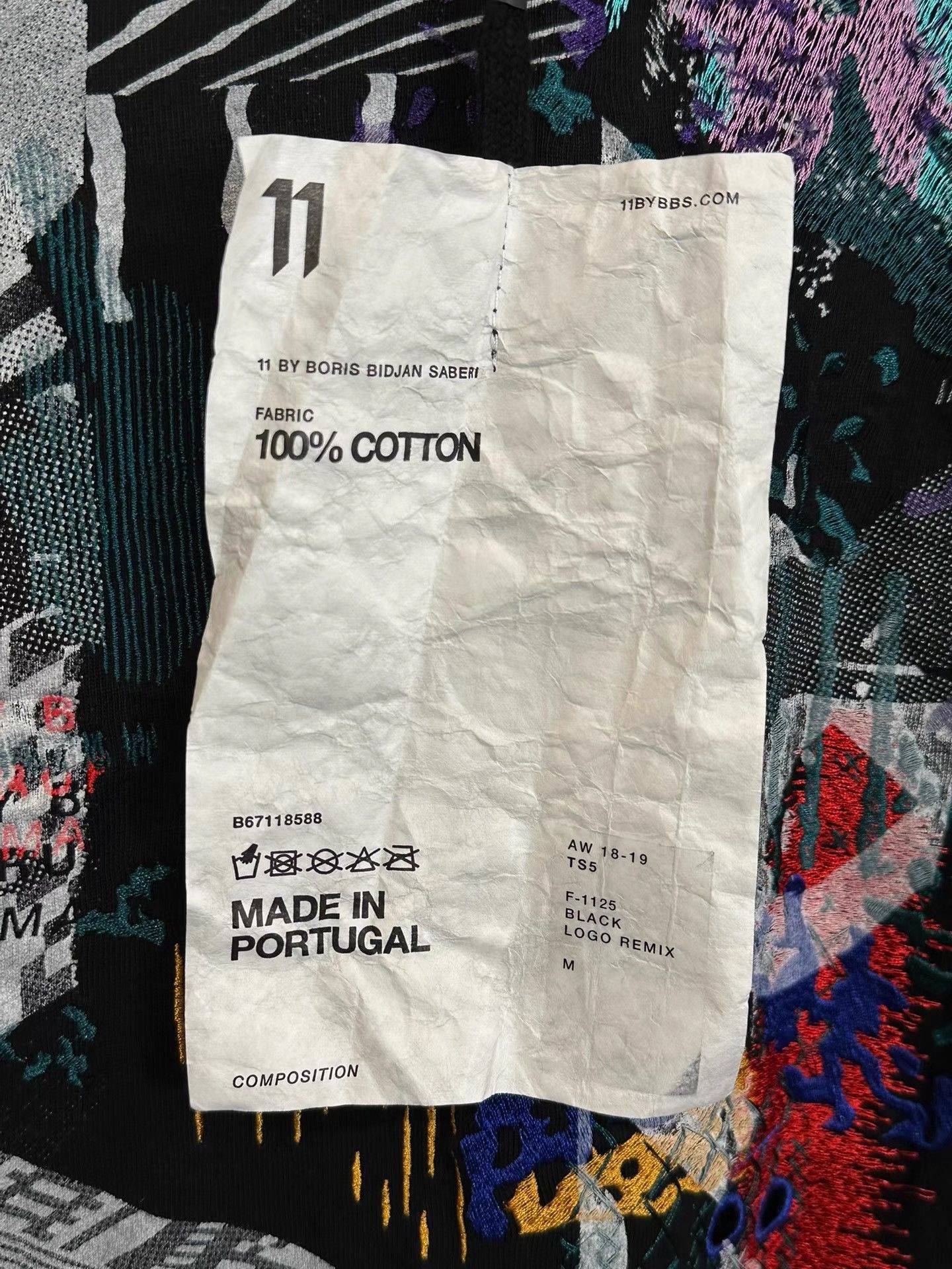 11 By Boris Bidjan Saberi 11by BBS TS5 Stitched Logo T-Shirt K35 Size US M / EU 48-50 / 2 - 5 Thumbnail