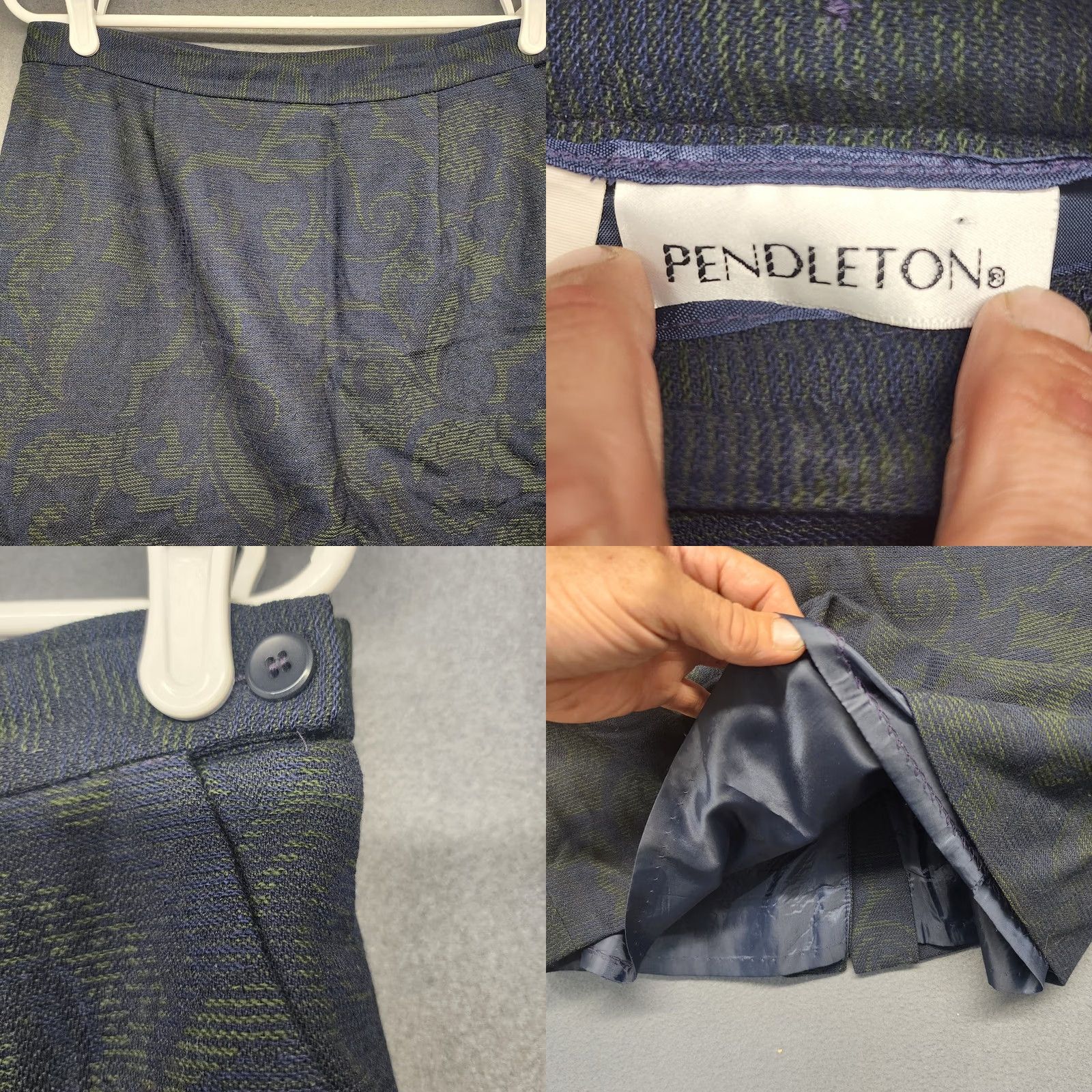 Pendleton Pendleton Skirt Set Womens 8 Blue Green Paisley Lined Wool Blend Classic Size 30" / US 8 / IT 44 - 9 Thumbnail