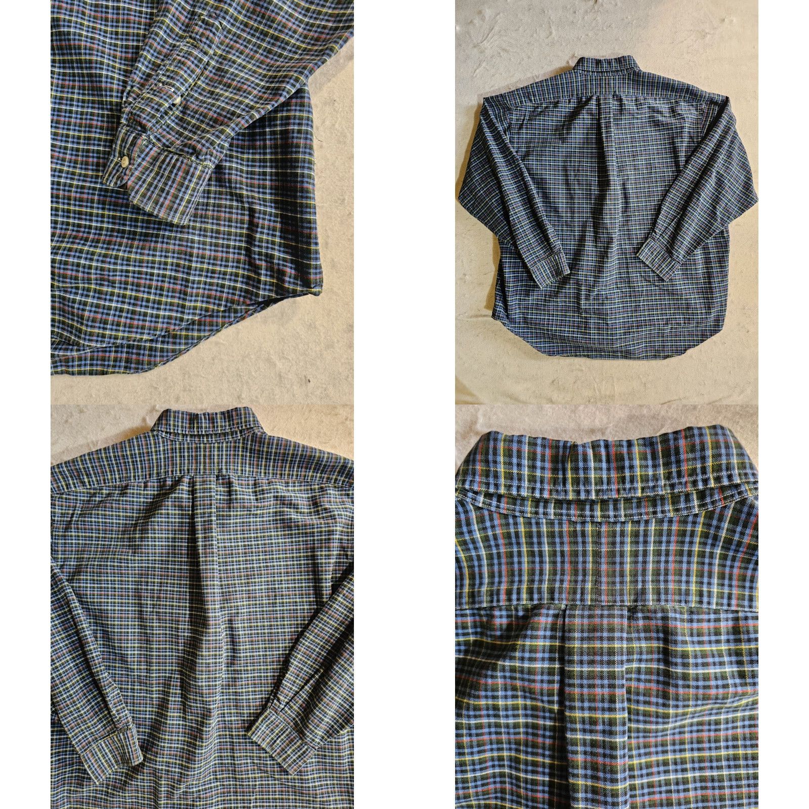 Ralph Lauren VINTAGE Ralph Lauren Big Shirt Button-Up Plaid Check Pony Logo Mens Size XL Blue Button-Down Collar 90s Classic, 100% Cotton, Regular Fit Size US XL / EU 56 / 4 - 8 Thumbnail