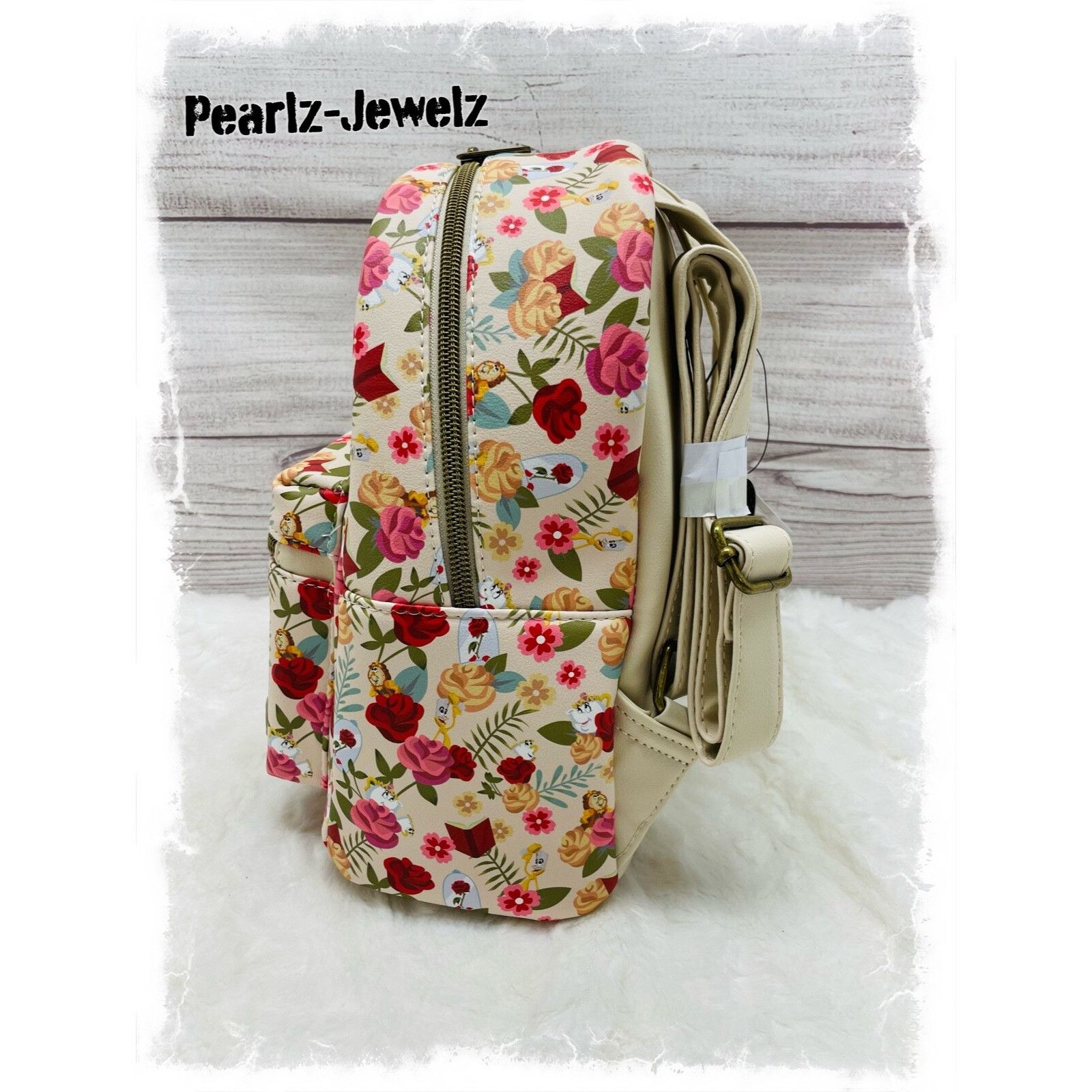 Disney Loungefly Disney Beauty & Beast Belle Flowers Characters Flo Size ONE SIZE - 4 Thumbnail
