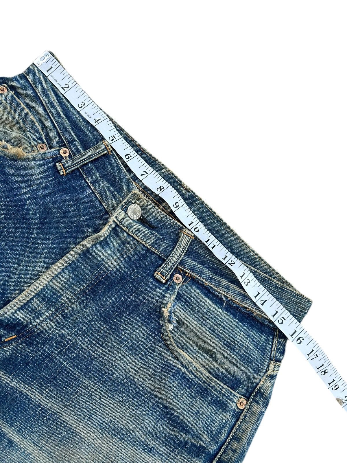 Kapital Thrashed Vintage Blue Blue Indigo Selvedge Denim Jeans Size US 32 / EU 48 - 17 Thumbnail