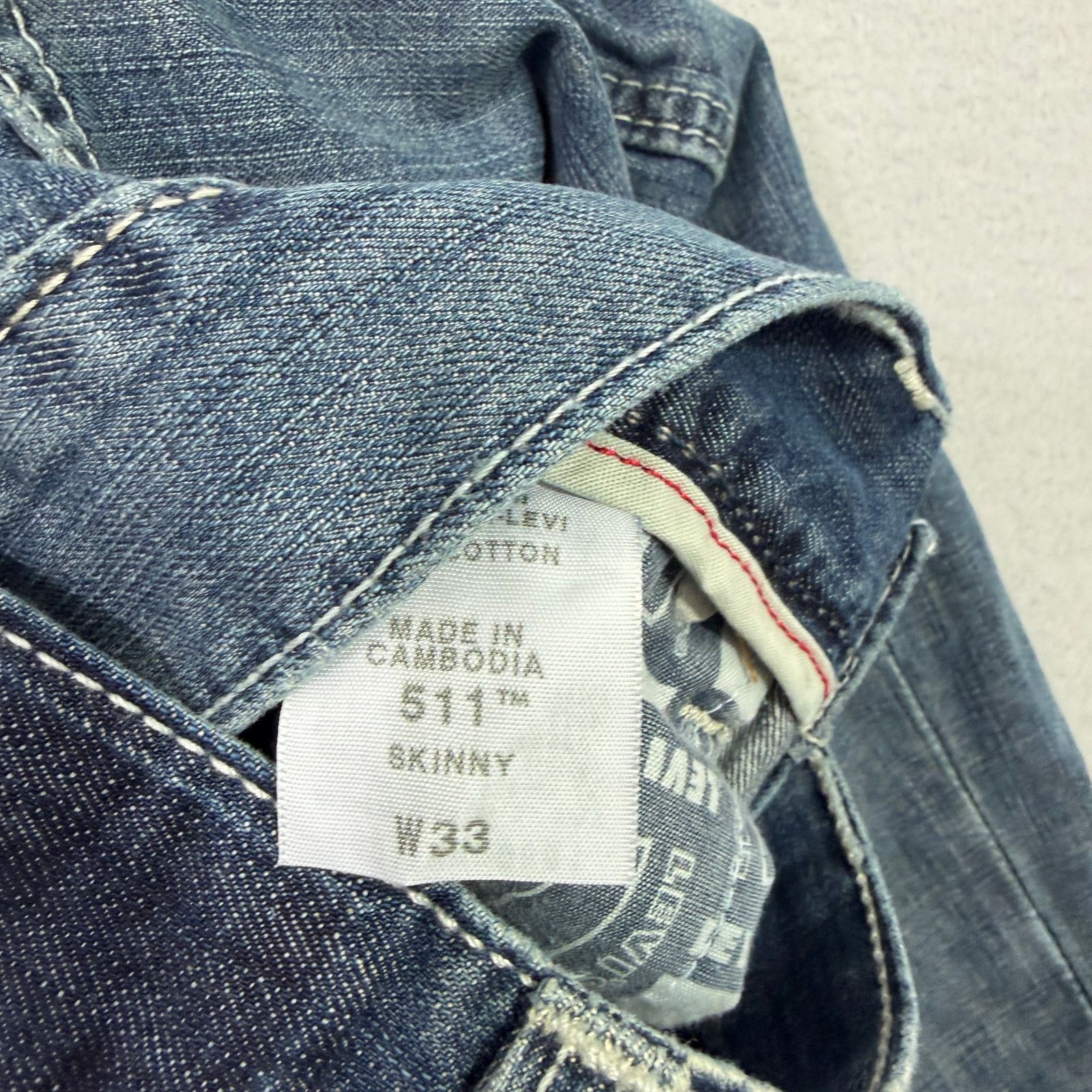Levi's Vintage Levis 511 Jean Shorts Mens 33 Blue 11" Inseam Skinny Size US 33 - 4 Thumbnail
