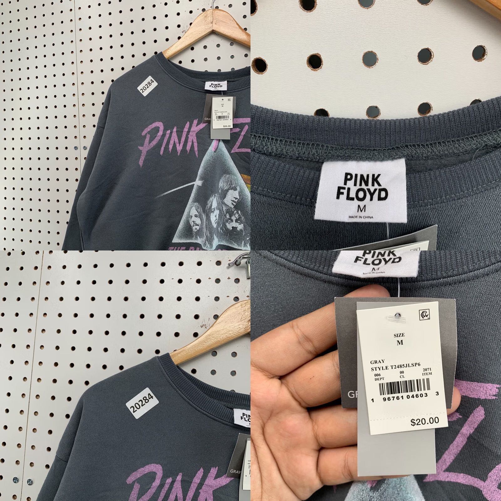 Vintage NEW Pink Floyd Crewneck Sweatshirt Gray Womens M Darkside Moon Music 27x21 Size M / US 6-8 / IT 42-44 - 8 Thumbnail