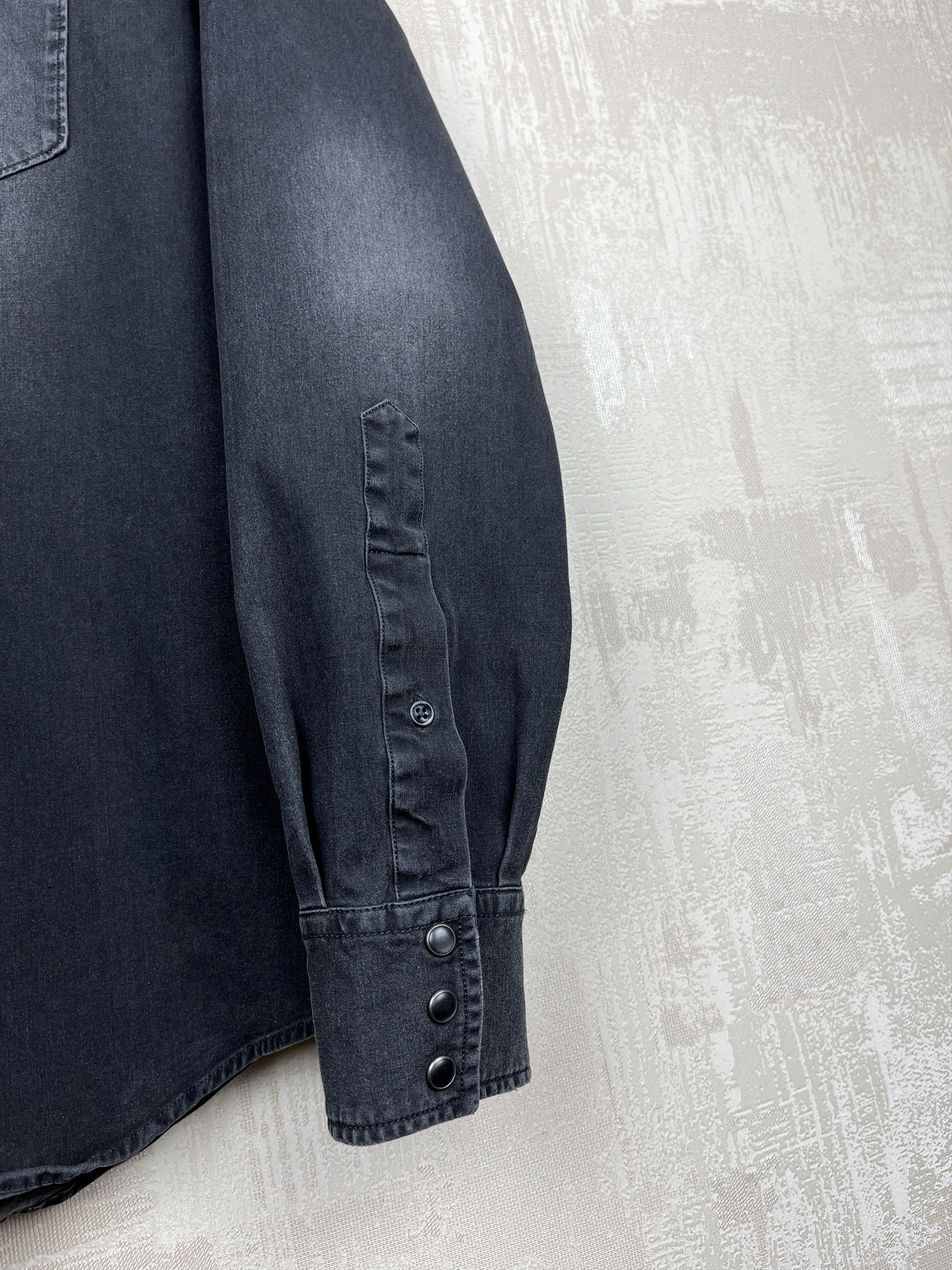 Replay Replay Hyperflex Western Pearl Snap Denim Shirt Slim Fit Size US M / EU 48-50 / 2 - 8 Thumbnail
