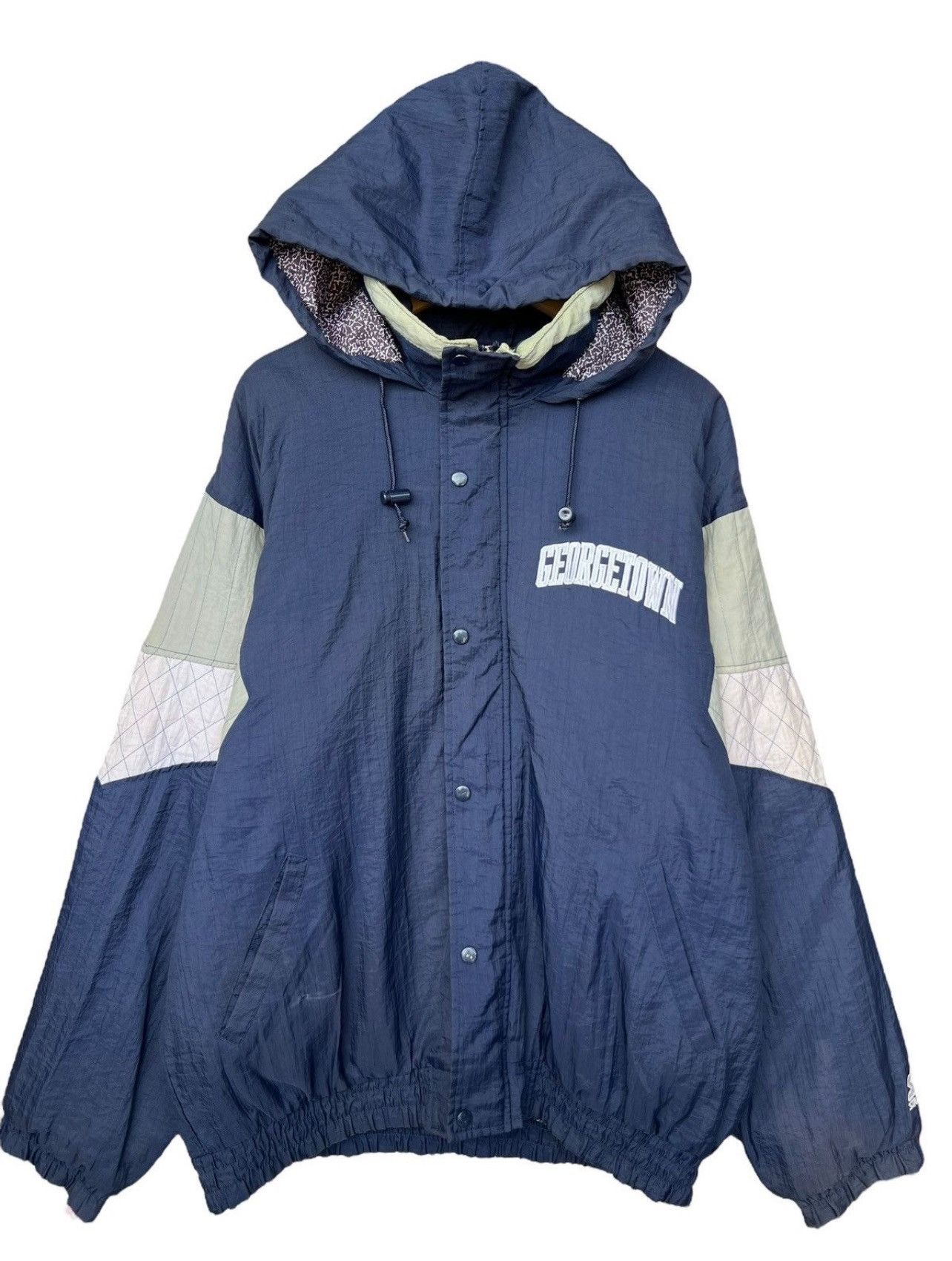 NCAA Rare🔥Vintage 90s Georgetown Hoyas Chalkline Starter Jacket Size US XL / EU 56 / 4 - 2 Thumbnail