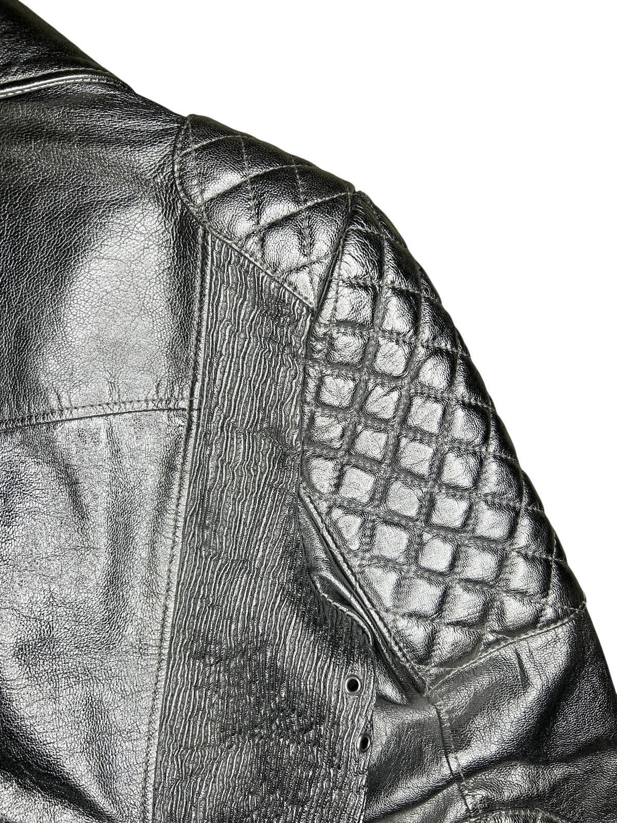 Burberry Prorsum S/S 11 Silver Quilted Moto Jacket Size M / US 6-8 / IT 42-44 - 16 Thumbnail