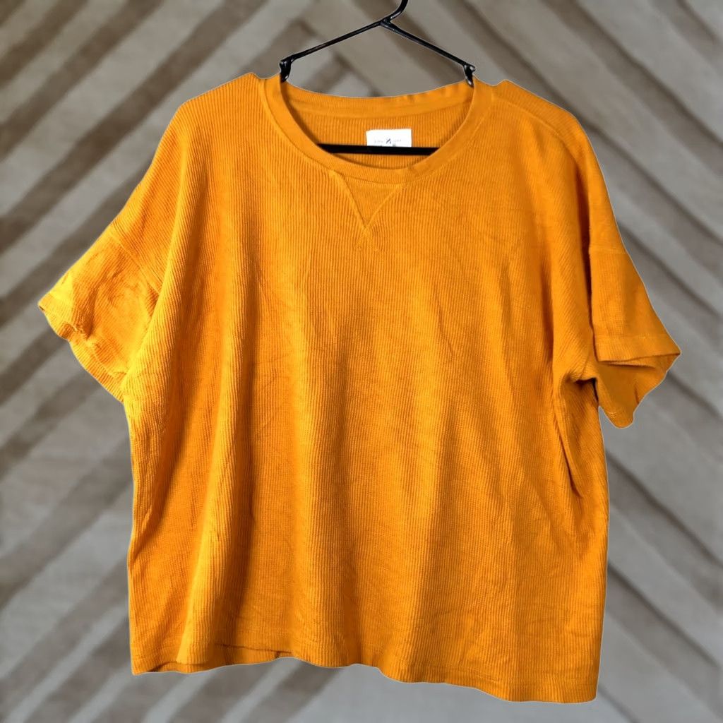 Lou & Grey Lou & Grey Womens Shirt Mustard Gold Crew Neck Short Sleeve Stretch M Size M / US 6-8 / IT 42-44 - 1 Thumbnail