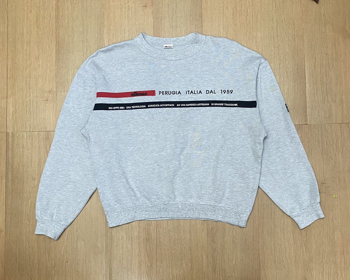 image of Best Offervintage Ellesse Perugia Italia 1959 Sweatshirt in Grey, Men's (Size Medium)