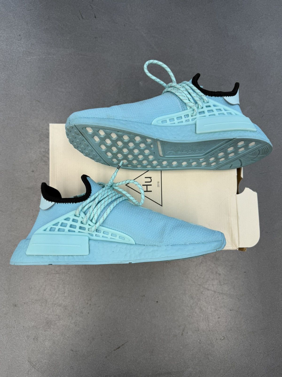 Adidas 2021 Adidas Human Race Hu NMD Pharrell Clear Aqua Size US 8.5 / EU 41-42 - 2 Thumbnail