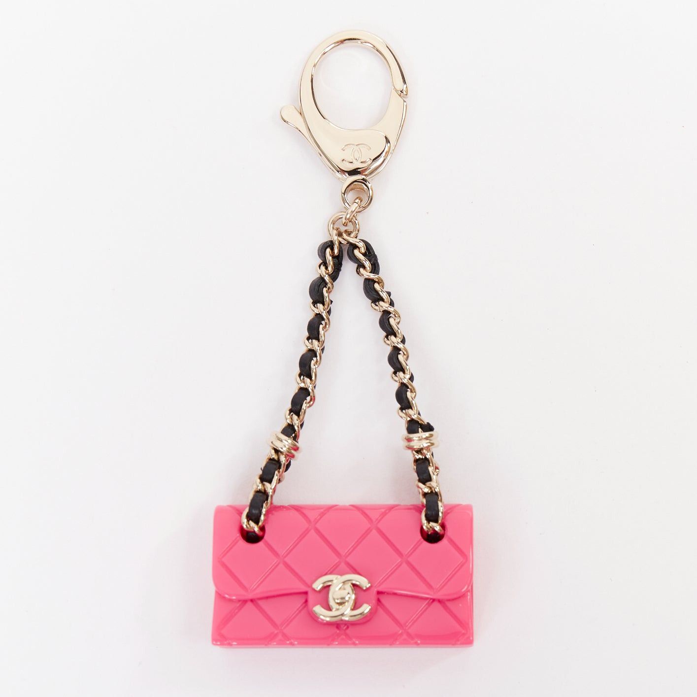 Chanel CHANEL Icon hot pink mini flap bag gold CC logo chain lobster clasp charm Size ONE SIZE - 1 Thumbnail