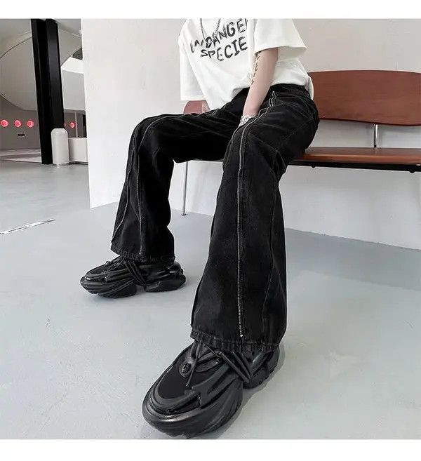 Jean × Vintage Casual Zipper Baggy Denim Size US 32 / EU 48 - 2 Thumbnail