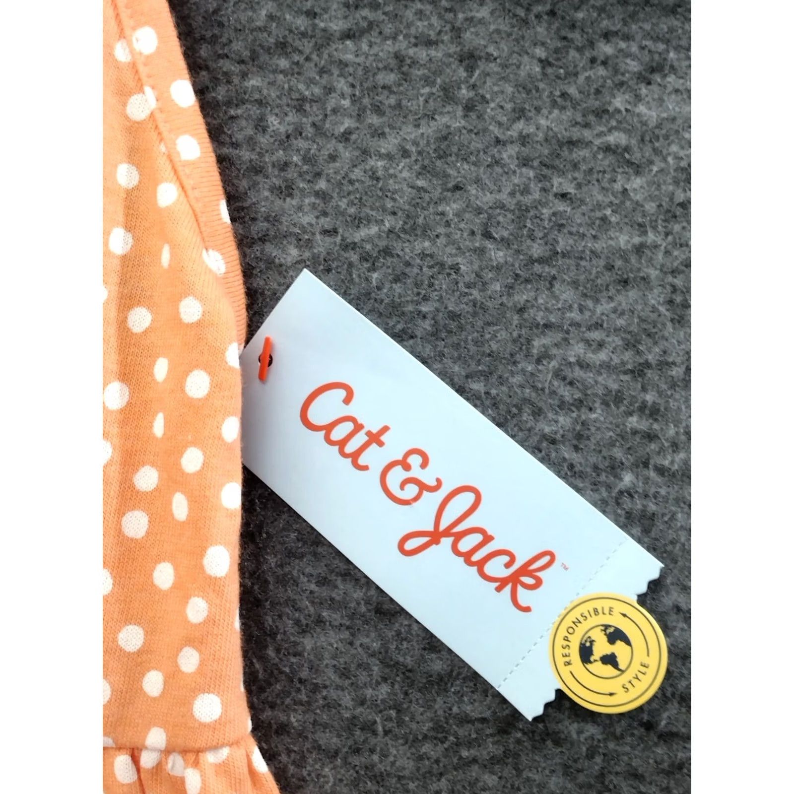 Vintage Cat & Jack Girls Mini Dress XS Melon Dot Fit & Flare Sleeveless Size XS / US 0-2 / IT 36-38 - 7 Thumbnail