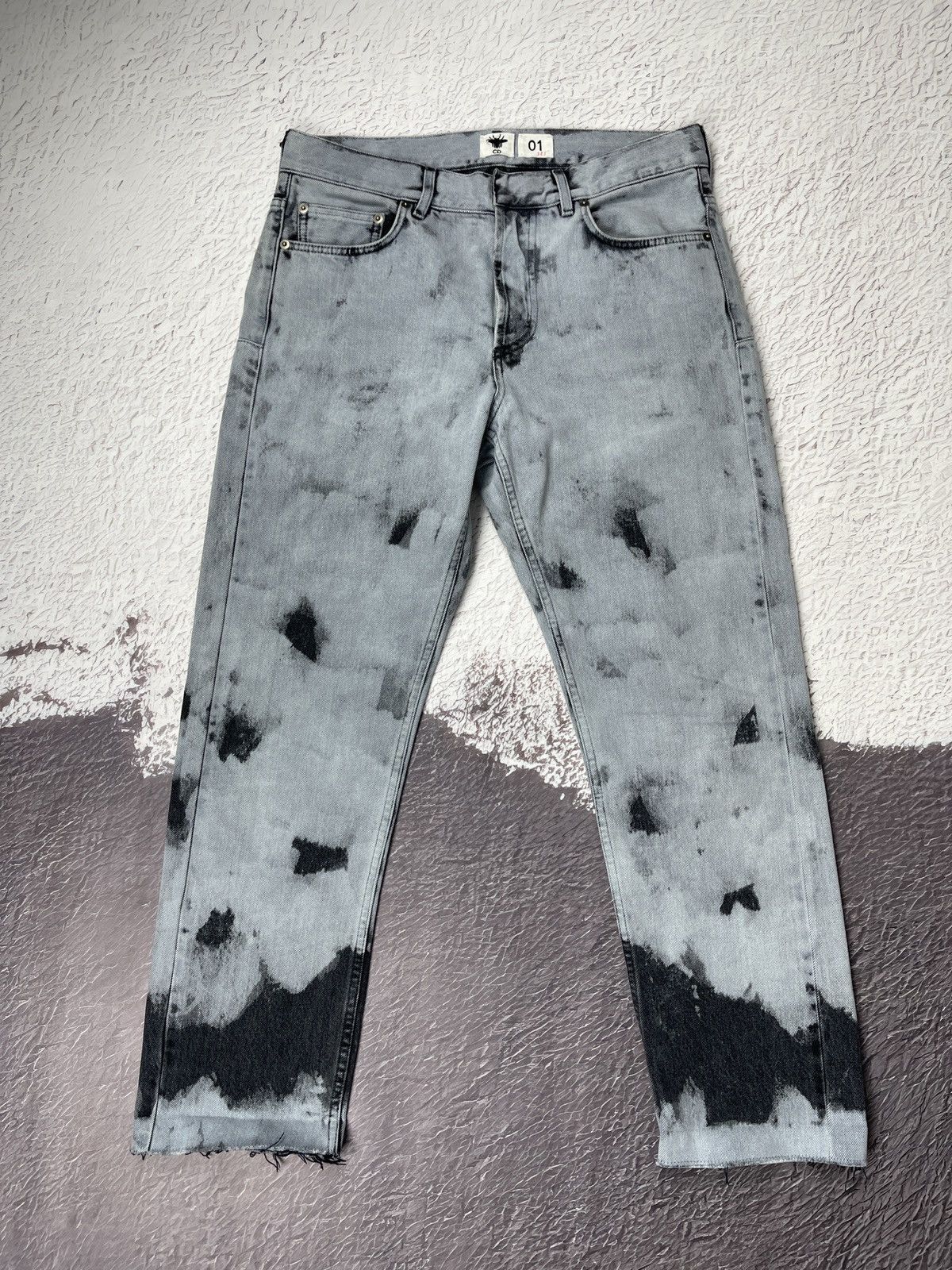 Christian Dior Monsieur Christian Dior 01 Tie Dye Boyfriend Jeans Gray Denim sz US6 Size 28" / US 6 / IT 42 - 3 Thumbnail