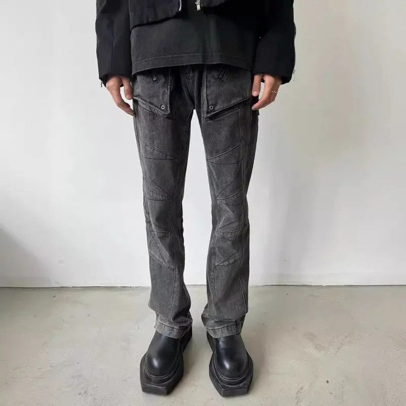 Japanese Brand Straight leg wide leg patchwork fringed jeans Size US 30 / EU 46 - 6 Thumbnail