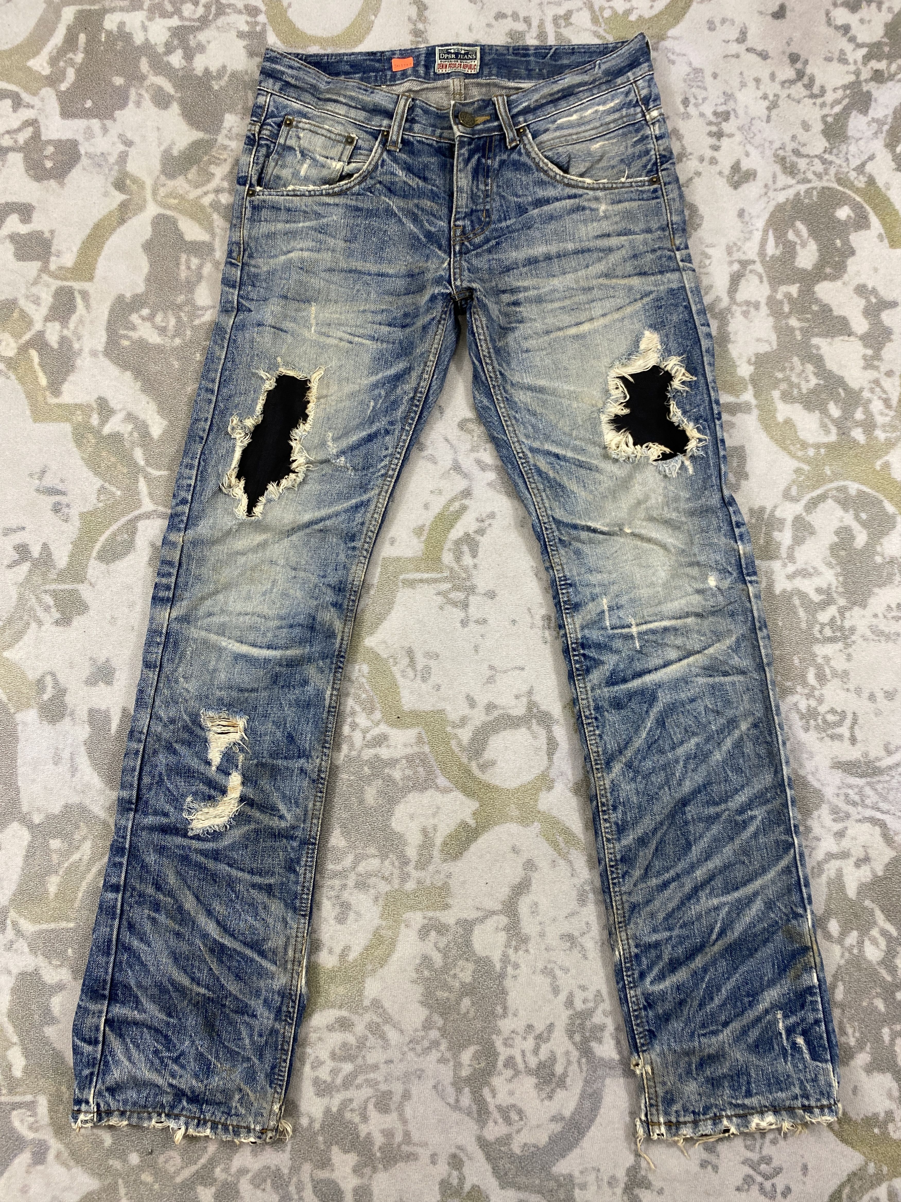 If Six Was Nine Vintage DPSR Distressed Blue Jeans 33x31.5 Denim- JN3797 Size US 33 - 1 Thumbnail