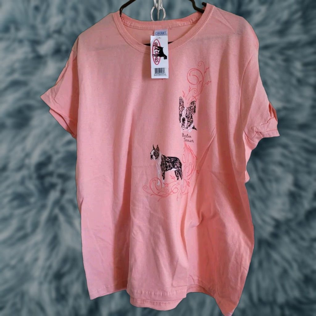 Gildan Boston Terrier Dog Lovers T Shirt Womens 2XL Orange GR8 Dogs NEW NWT Size XXL / US 16-18 / IT 52-54 - 1 Thumbnail