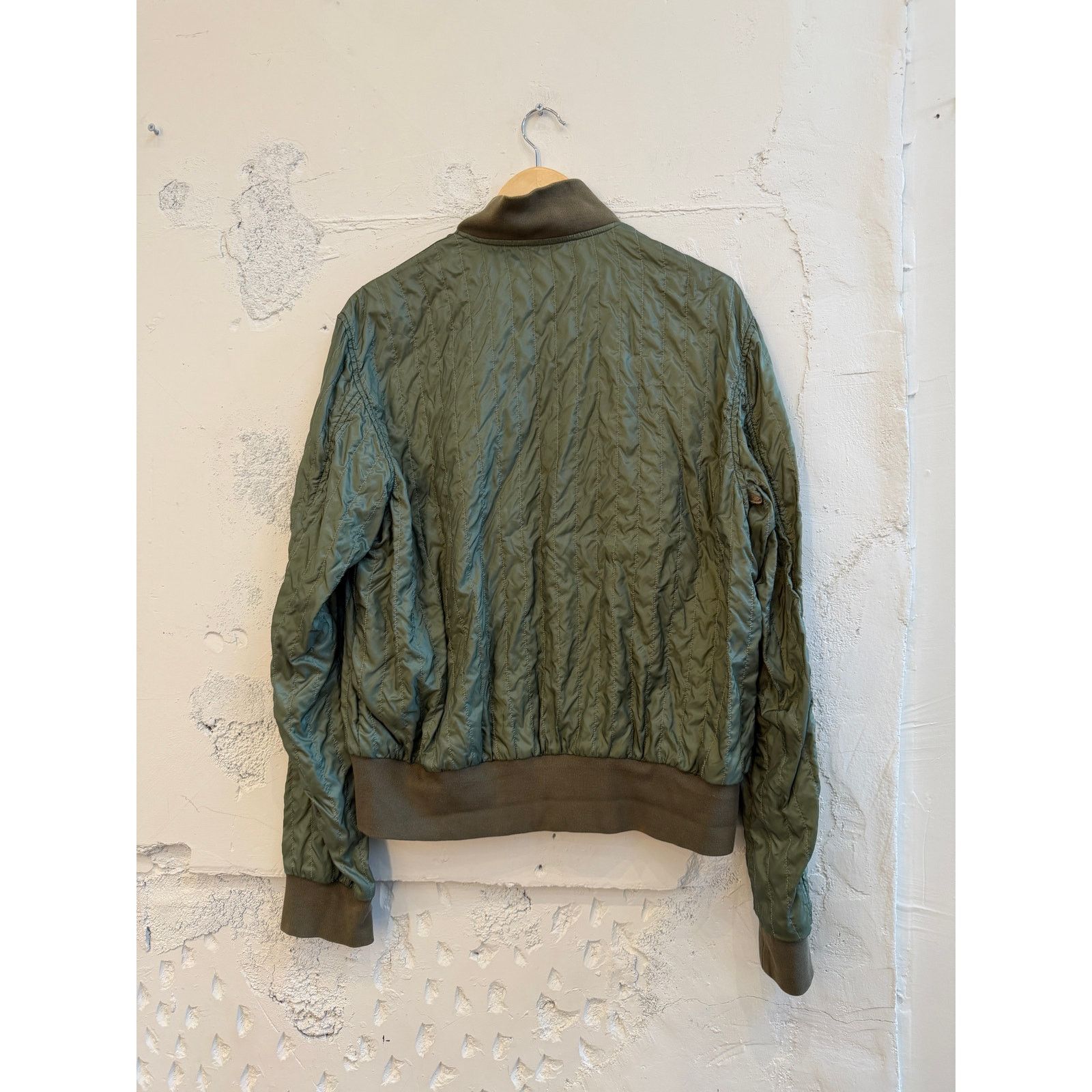 Prada Vintage Prada Green Viscose Bomber Jacket Size US L / EU 52-54 / 3 - 2 Thumbnail