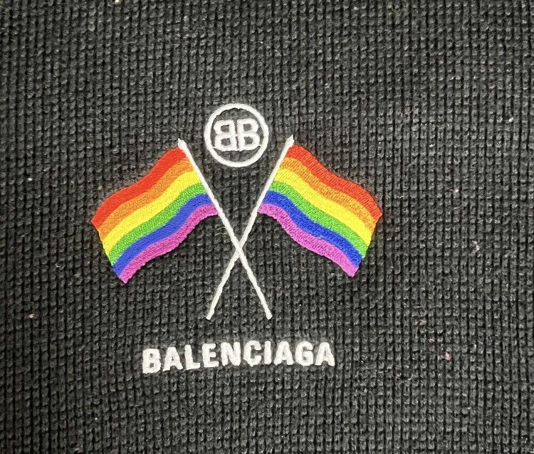 Balenciaga Balenciaga 18fw colorful flag and fur high neck sweater2412- Size US S / EU 44-46 / 1 - 3 Thumbnail