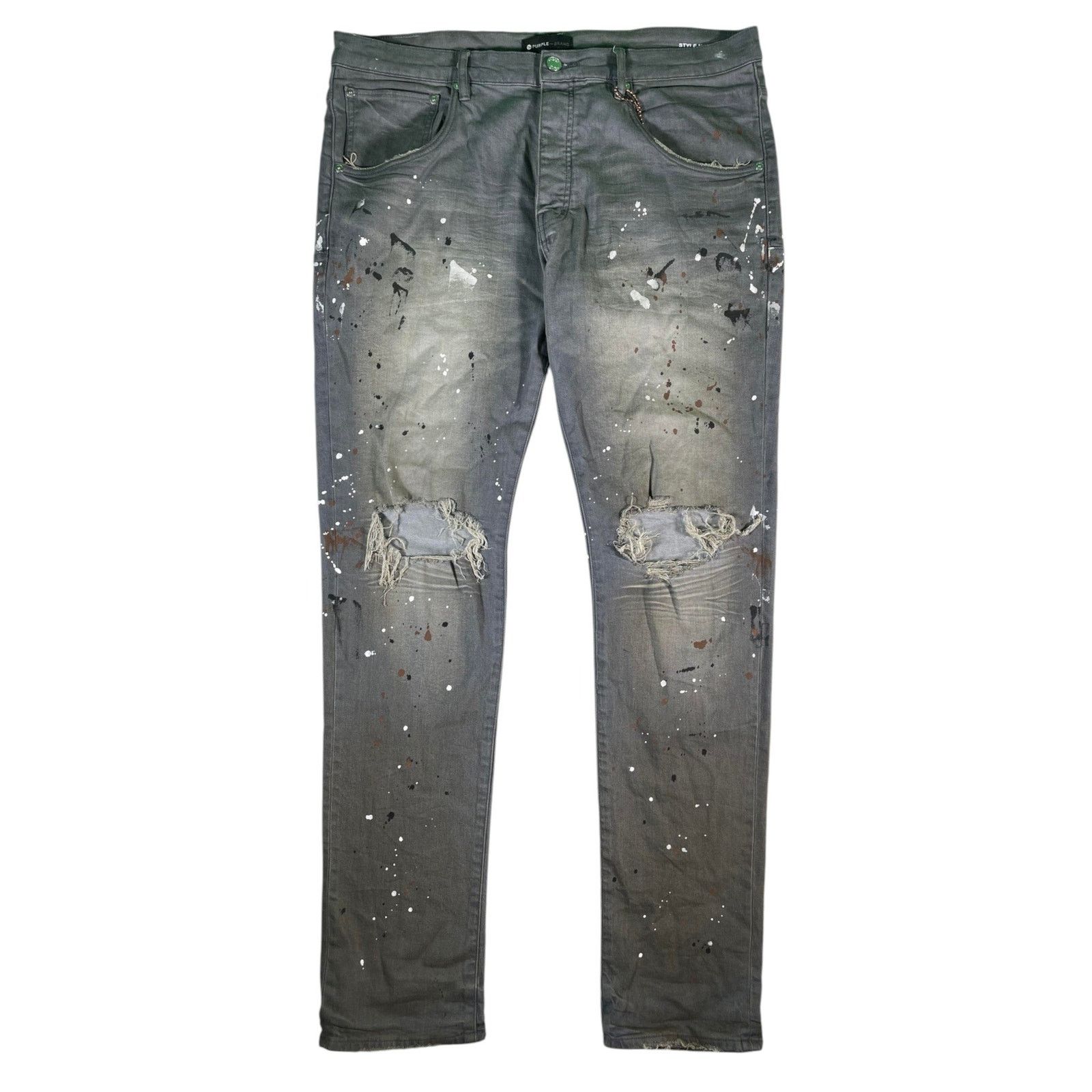 Purple Brand Purple Brand Paint Splatter Grey Jeans Size US 38 / EU 54 - 1 Thumbnail