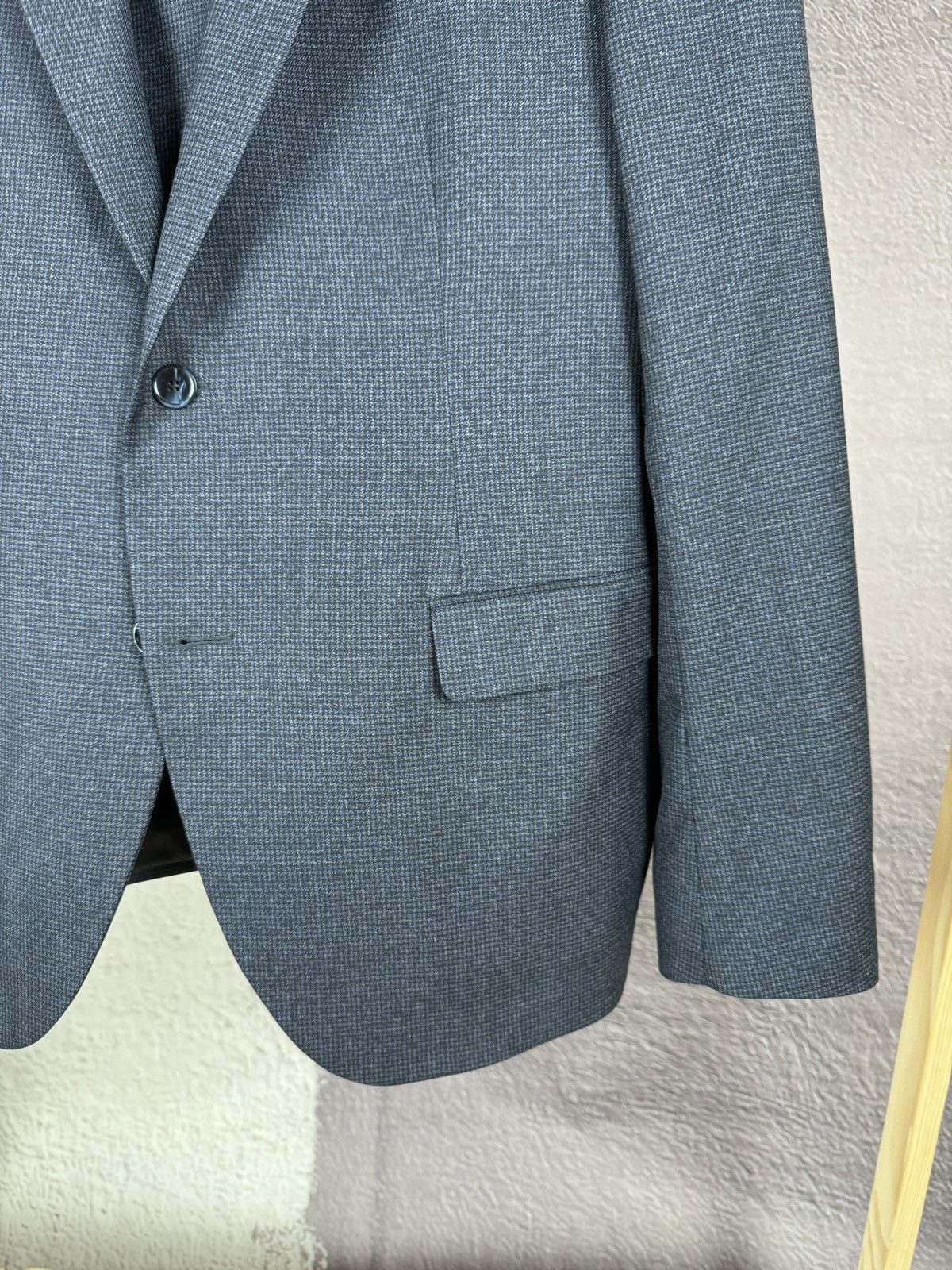 Paoloni Paoloni blue checkered wool 2 button suit made in Italy Size 44R - 6 Thumbnail
