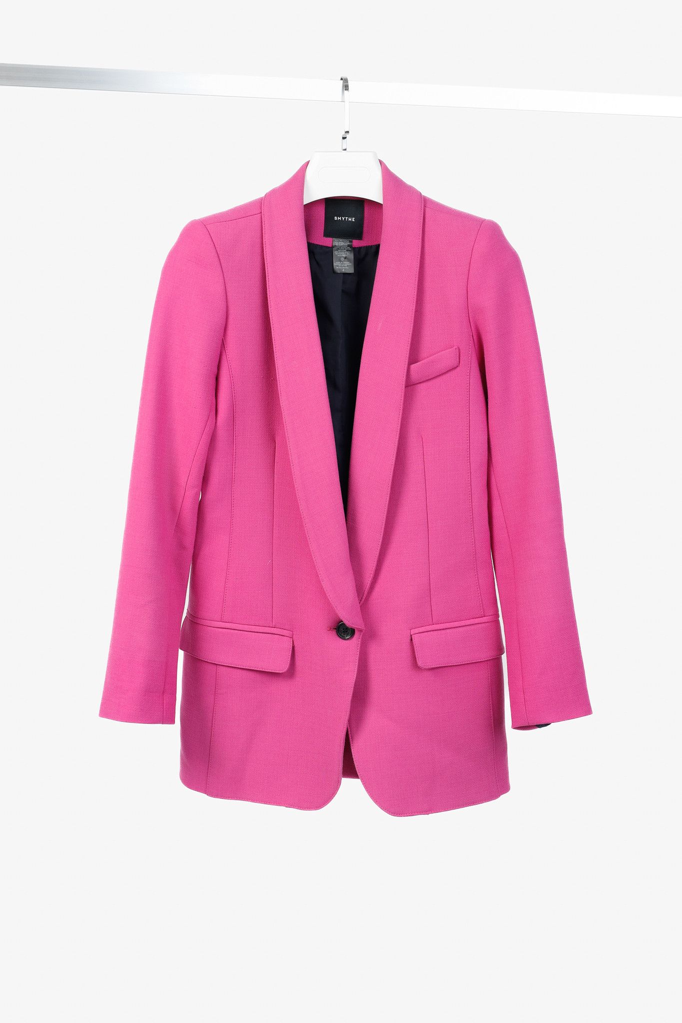 SMYTHE Smythe PS/20 "Violet" Wool-Blend Long Shawl Blazer Size S / US 4 / IT 40 - 1 Thumbnail