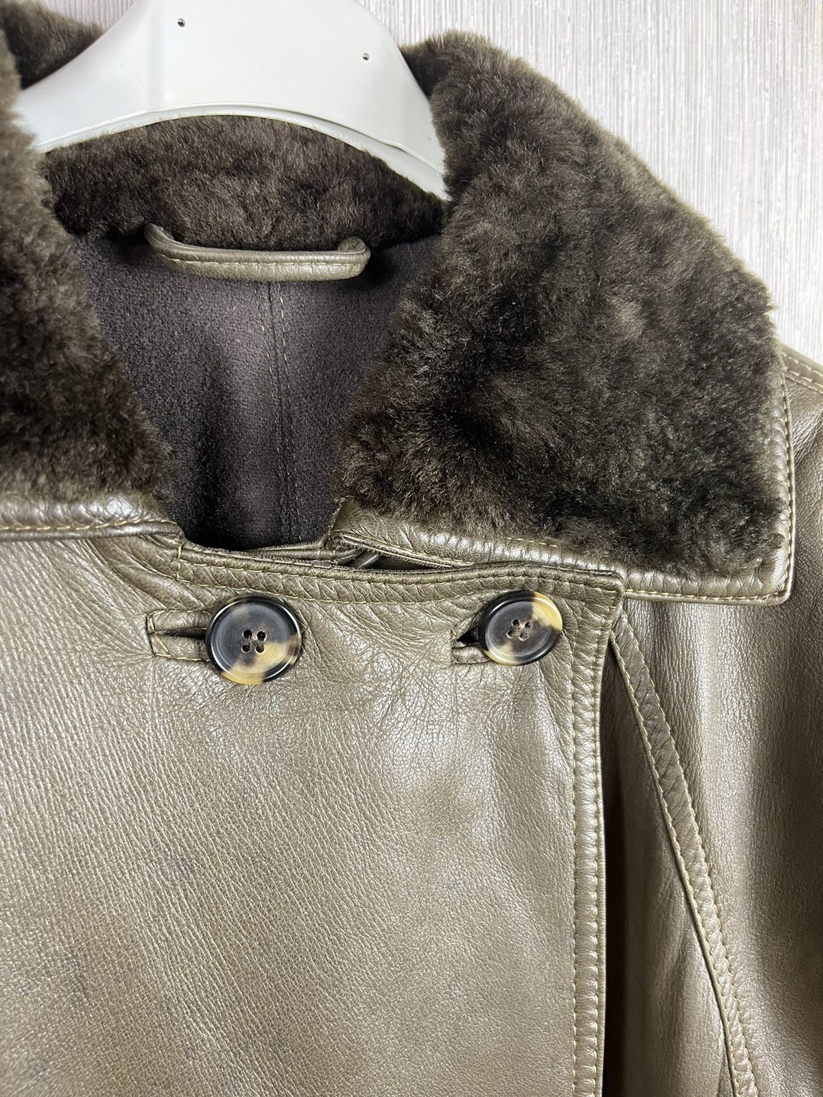 Versace × Vintage Vintage Gianni Versace leather double-breasted coat jacket Size US XL / EU 56 / 4 - 16 Thumbnail