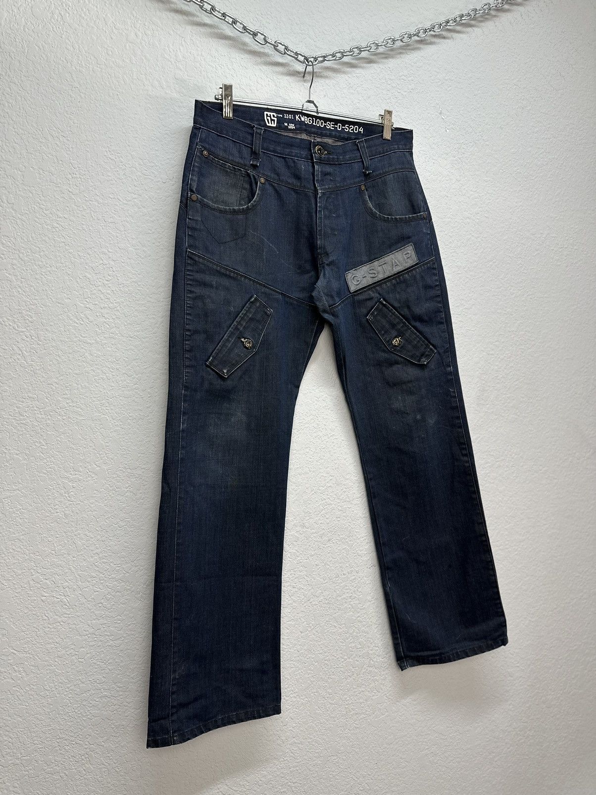 G-Star Vintage cargo denim distressed rare G-star style jeans pants Size US 34 / EU 50 - 4 Thumbnail