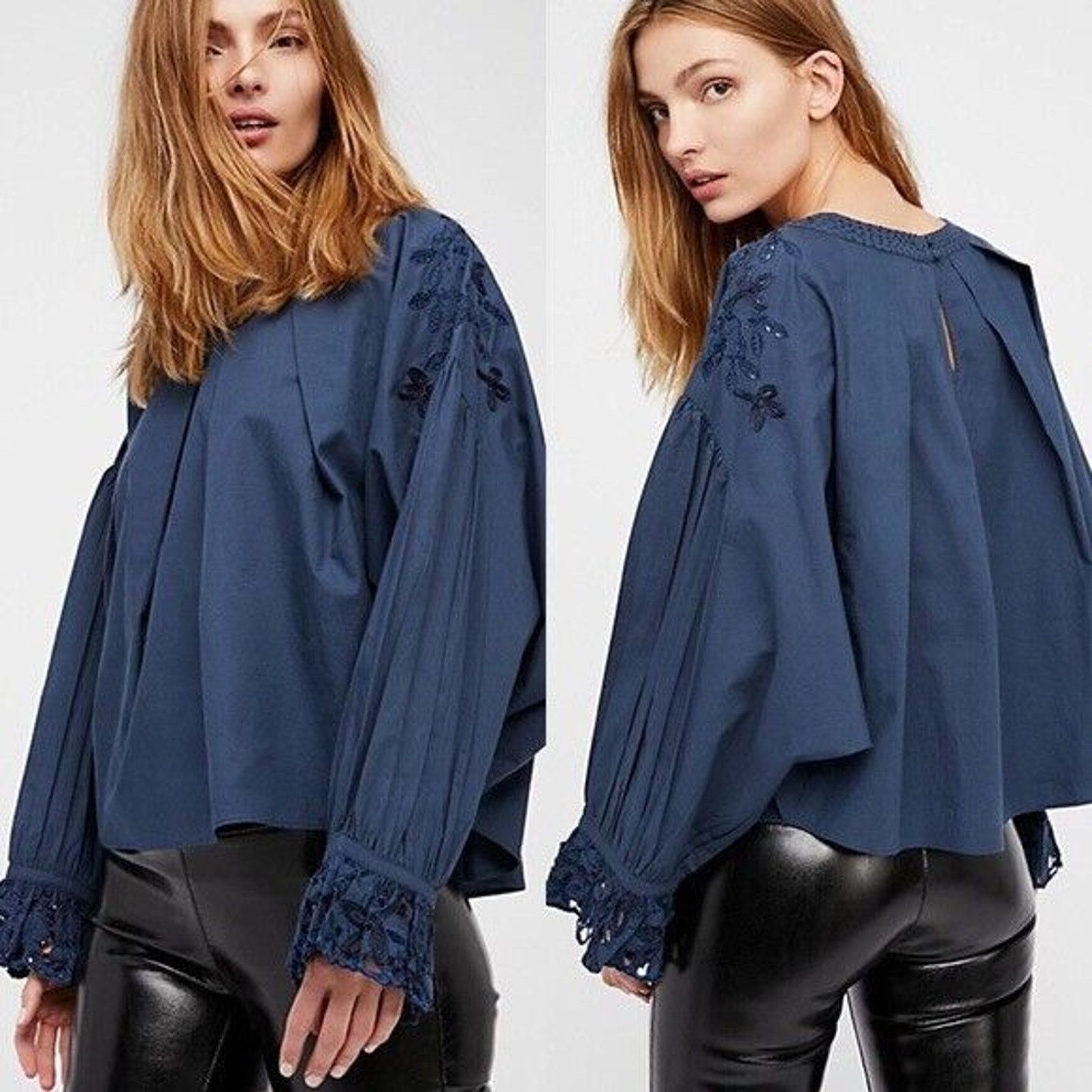 Free People New Free People Wishing Well Long Sleeve Embroidered Blouse Size S / US 4 / IT 40 - 1 Thumbnail