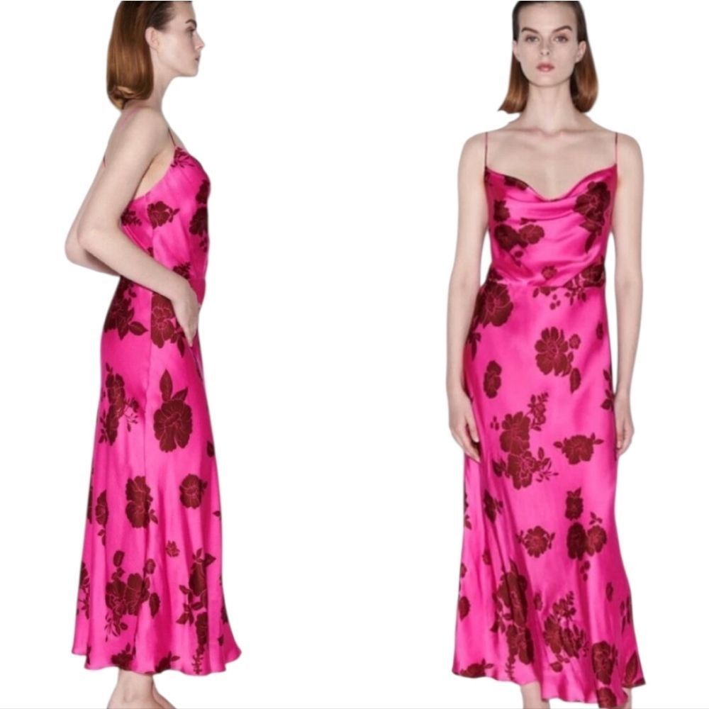 Zara Zara Floral Print Cowl Neck Feminine Glam Sleeveless Maxi Dr Size M / US 6-8 / IT 42-44 - 2 Thumbnail