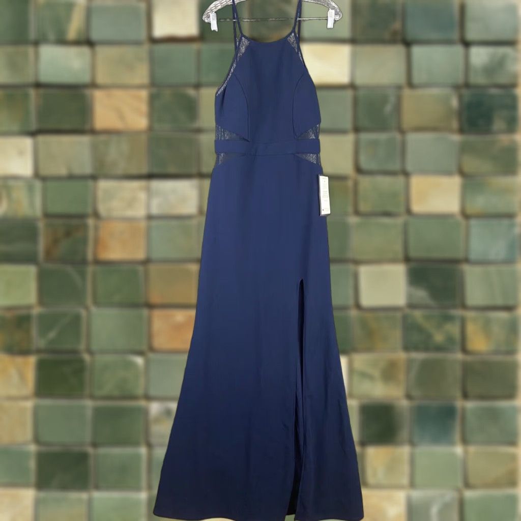 Vintage NEW City Studio Macy’s Gown Dress Women’s 11 Petite Sheer Sides Sleeveless Slit Size L / US 10 / IT 46 - 1 Thumbnail