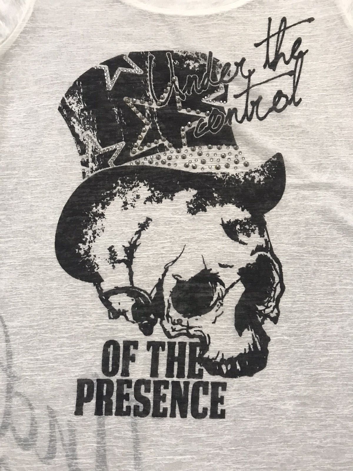 If Six Was Nine × KMRii × Le Grande Bleu (L.G.B.) Ghost Of Harlem White Skull Big Print Tshirt Size US XS / EU 42 / 0 - 4 Thumbnail
