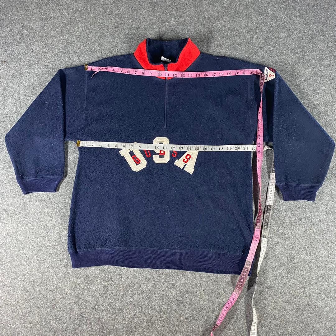 Guess Vintage 90s Guess Polartec Half Zipper Sweatshirt Size US L / EU 52-54 / 3 - 3 Thumbnail