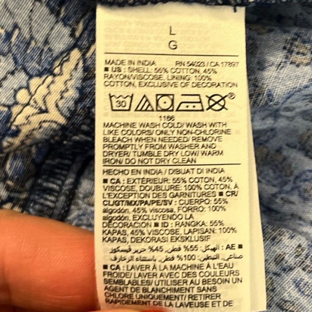 Old Navy Gap Puff Sleeve Printed Mini Swing Tunic Dress Sz L Size L / US 10 / IT 46 - 5 Thumbnail
