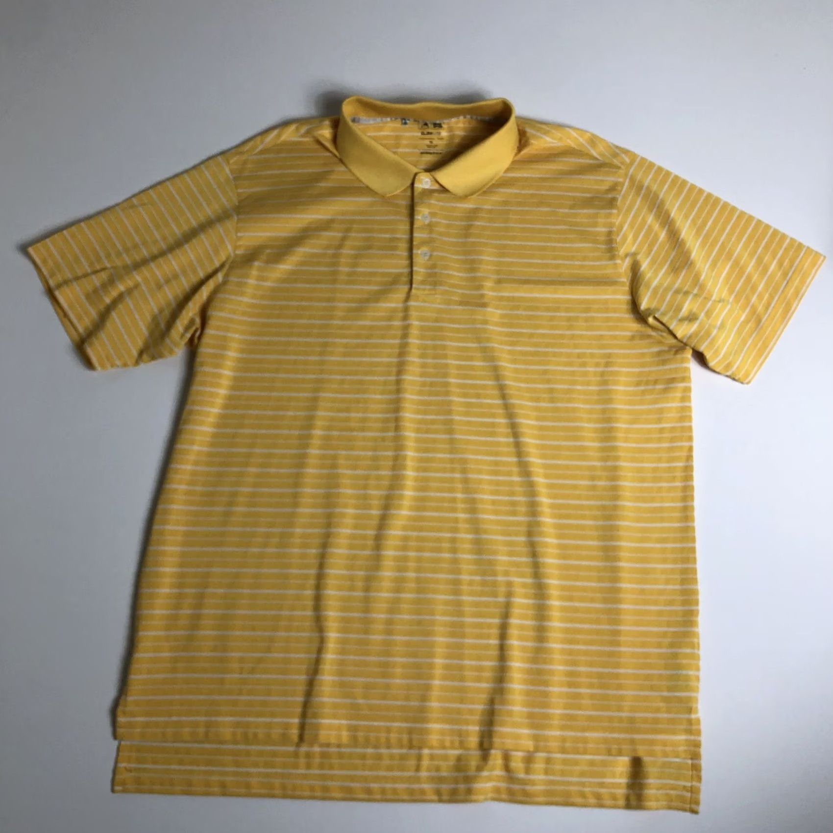 Adidas Adidas Climalite Polo Shirt Yellow White Striped Short Sleeve XL Mens Regular Shirt Golf Size XL Size US XL / EU 56 / 4 - 2 Thumbnail