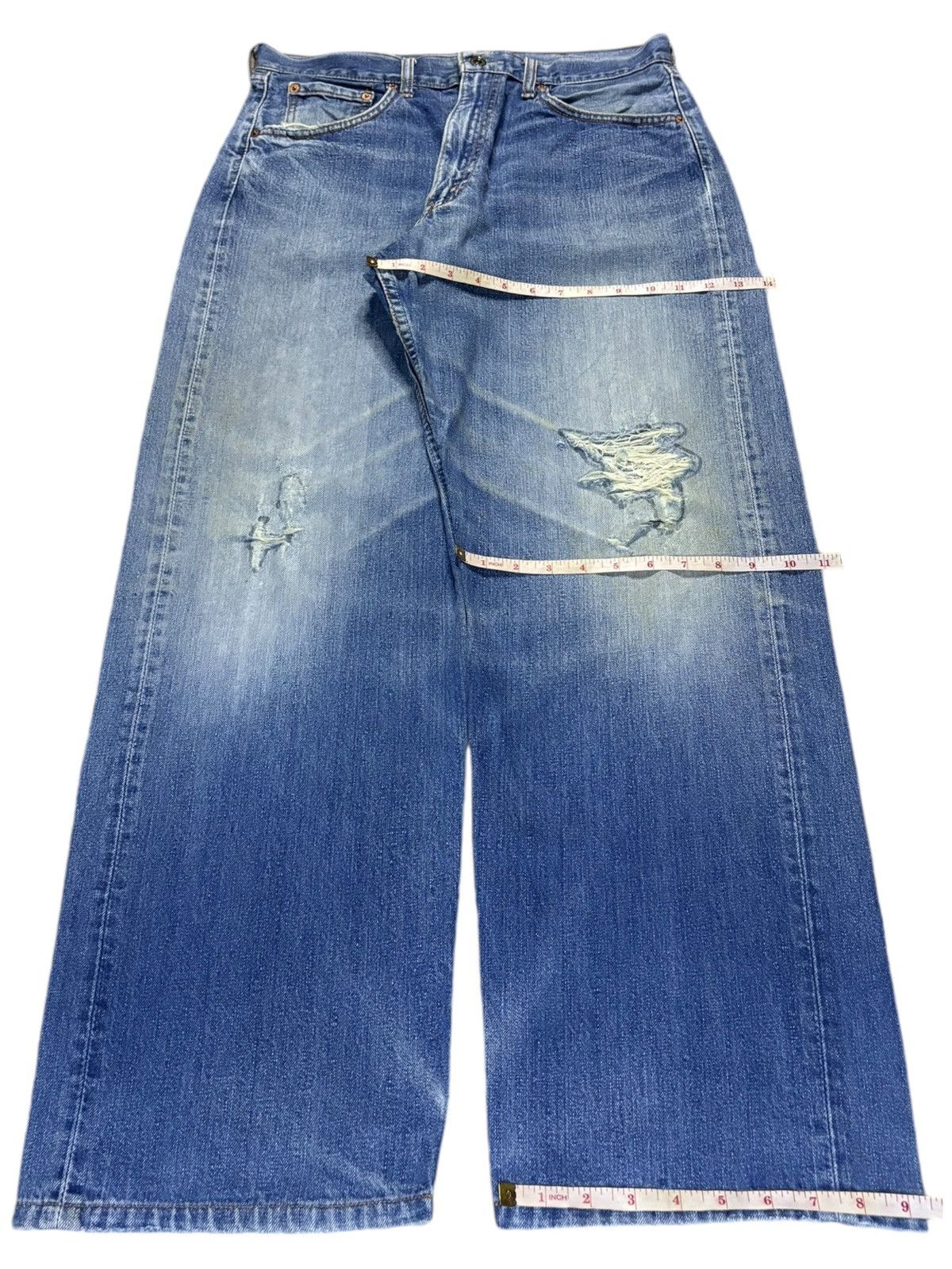 Levi's Vintage 90s Levis 504 Faded Wash Distressed Baggy Jeans Size US 33 - 14 Thumbnail